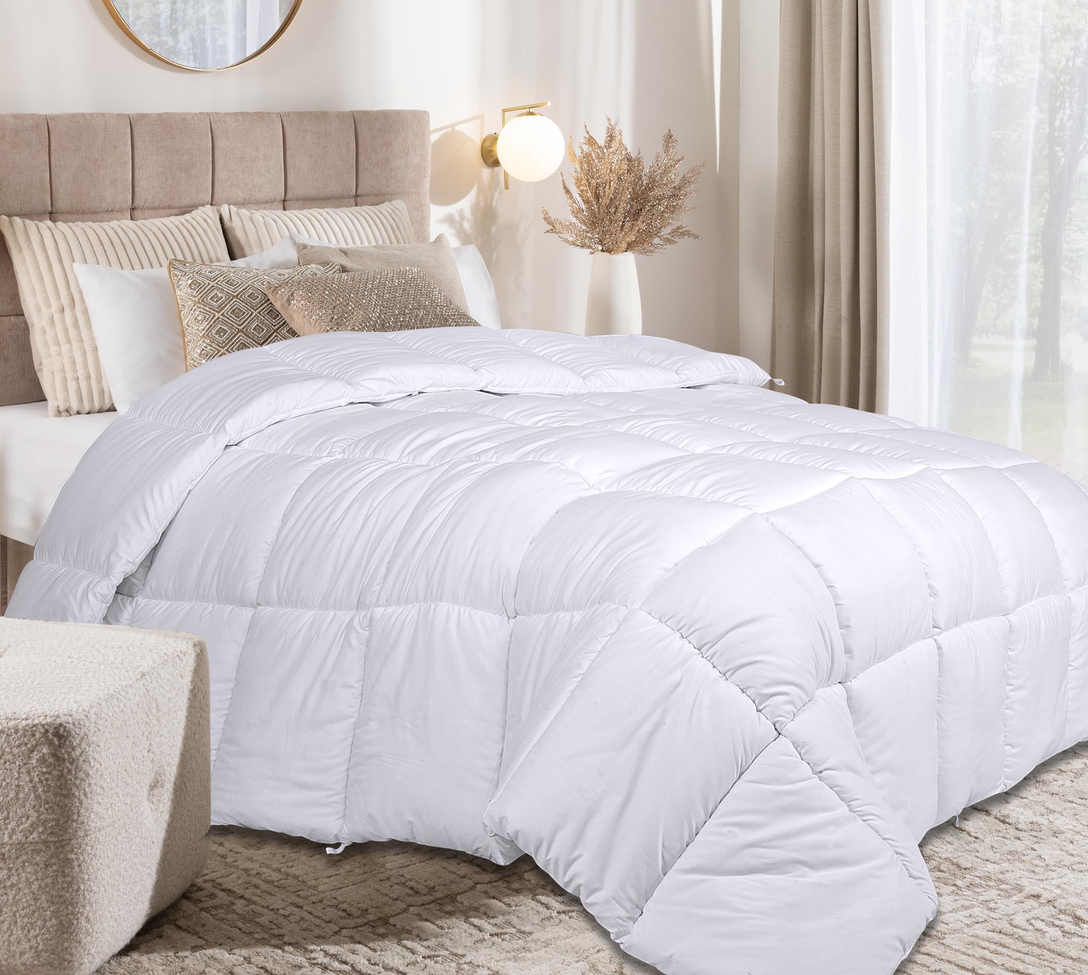 ROYALE LINENS Inc Microfiber Comfoter White Queen