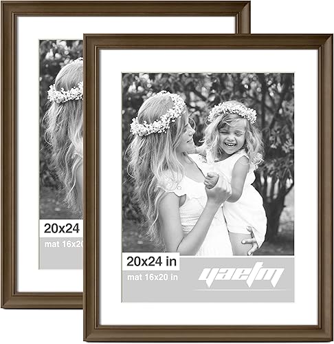 Miniatura 15 de Yaetm Portarretratos dorado de 16 x 20 pulgadas con paspartú de 11 x 14 pulgadas, juego de 4 unidades, molduras de 1.4 pulgadas de ancho y marco