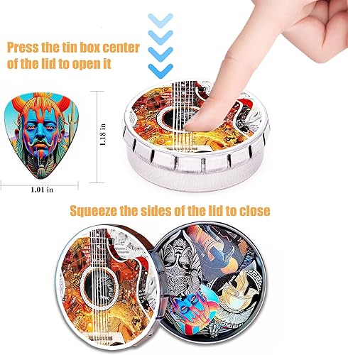 Miniatura 6 de Púas de guitarra, paquete de 24 púas de guitarra de grosor medio, paquete variado de púas para guitarra acústica eléctrica, bajo, ukelele (mixto-11)