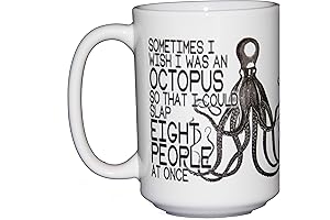 Dumpster Fire Mug - Sipping Hot Caffeine with a Humorous Octopus Backhand