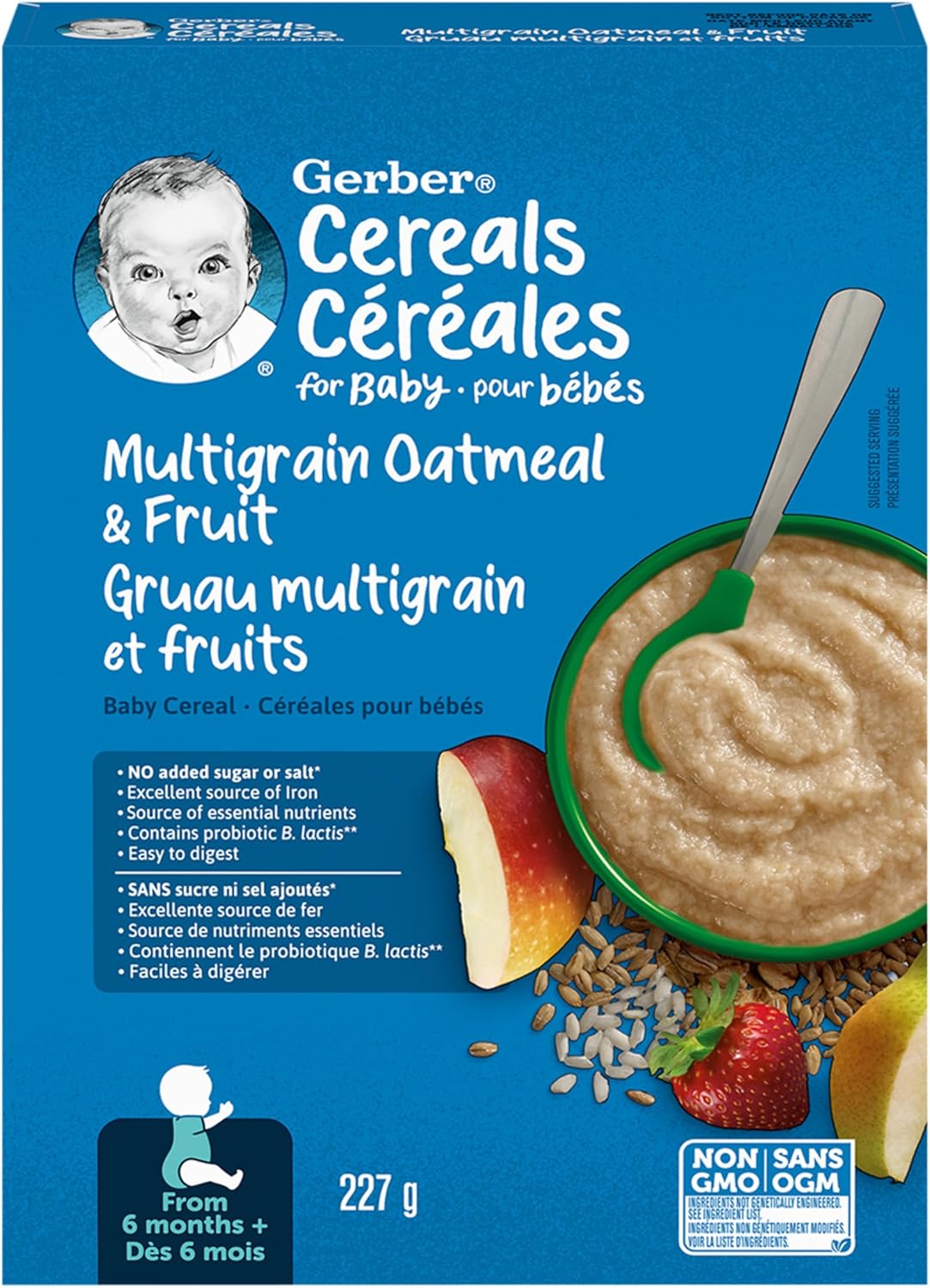 Nestle Gerber Nestle Gerber Mixed Grains with Fruit Baby Cereal, 227g Box