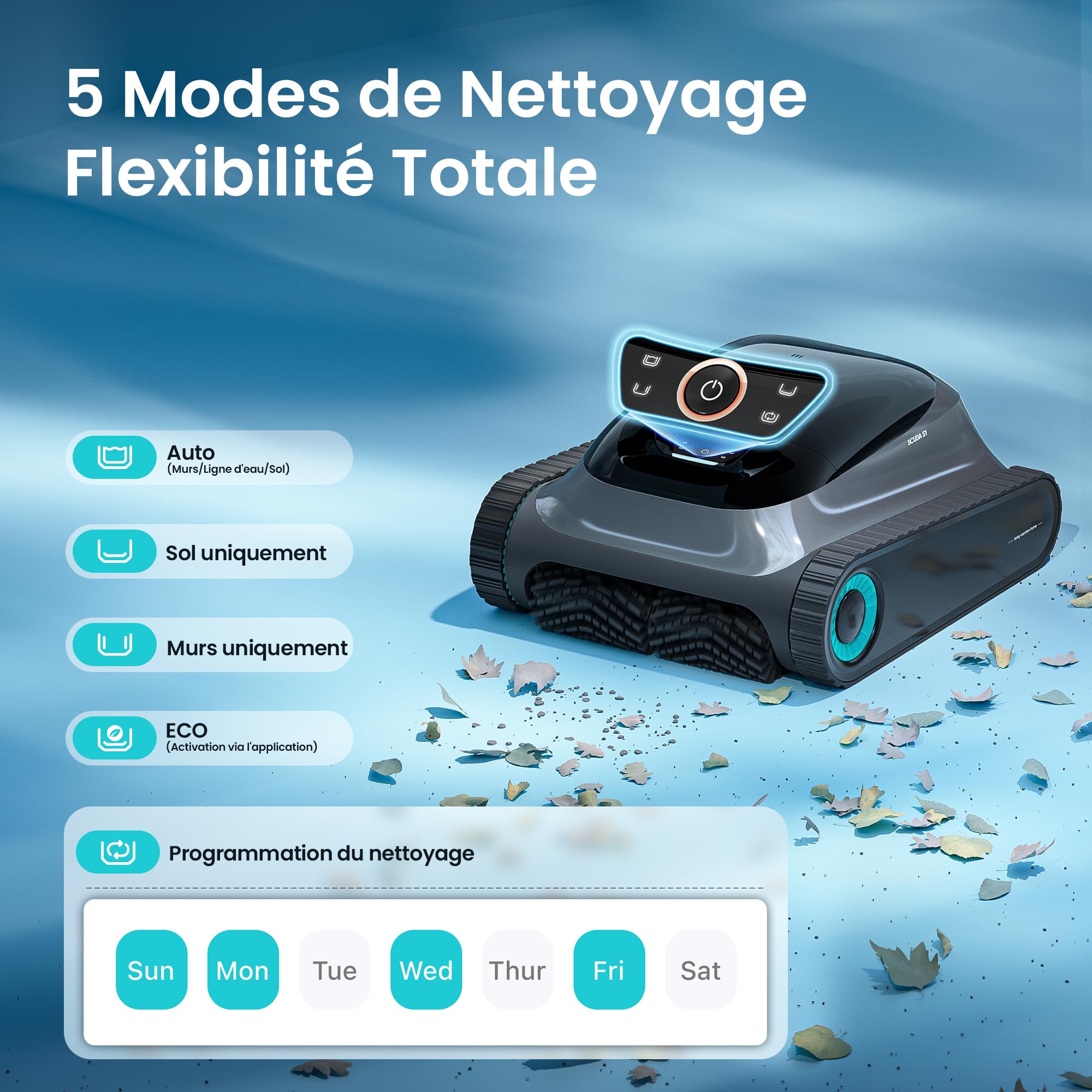 (2026 Upgrade) Aiper Scuba S1 Poolroboter, Individueller Wochenreinigungsplan, 270 Min. Laufzeit, Wasserlinienreinigung, App & OTA, Smarte Navigation mit 11 Hochpräzisen Sensoren Für Eingelassene Pool