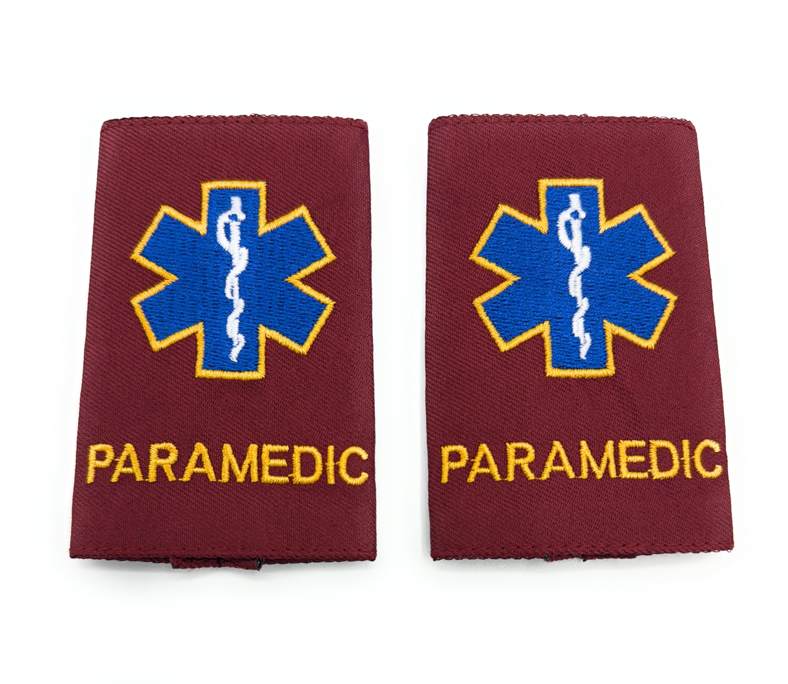 Uniform Store London Medical Epaulettes Healthcare Sliders On Red PARAMEDIC STAR OF LIFE