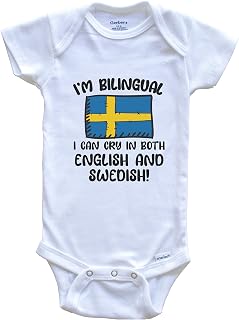 I'm Bilingual I Can Cry in Both English and Swedish Funny Swedish Flag Baby Bodysuit - Sweden One Piece