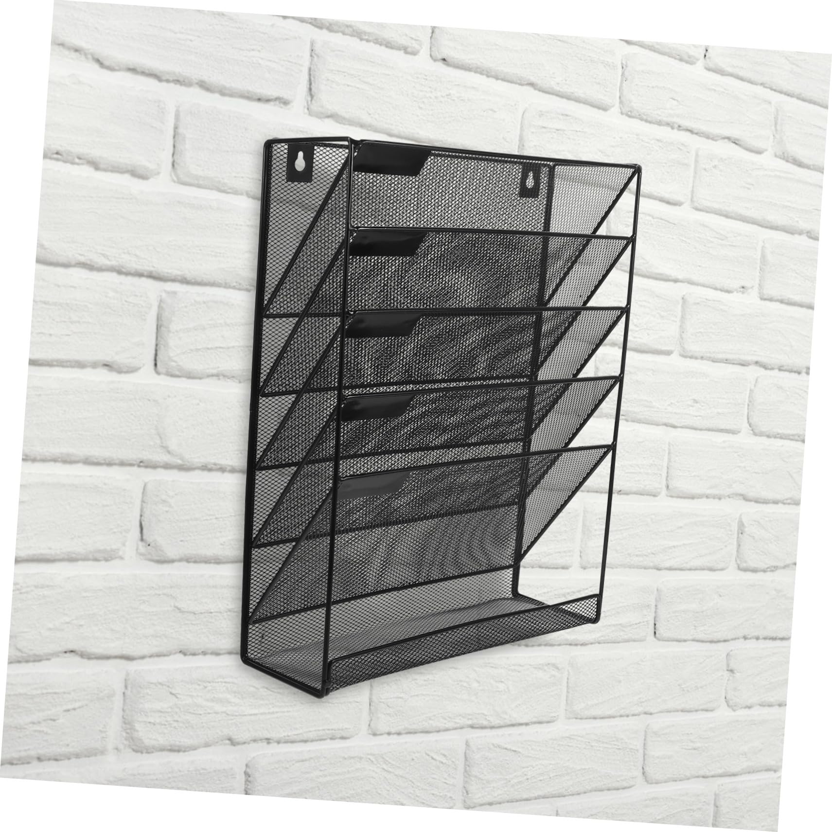 Didiseaon Organisateur Mural de Documents à Compartiments Porte-fichiers Empilable Maille Métallique Noir Support Mural Gain de Place pour Bureau et Maison