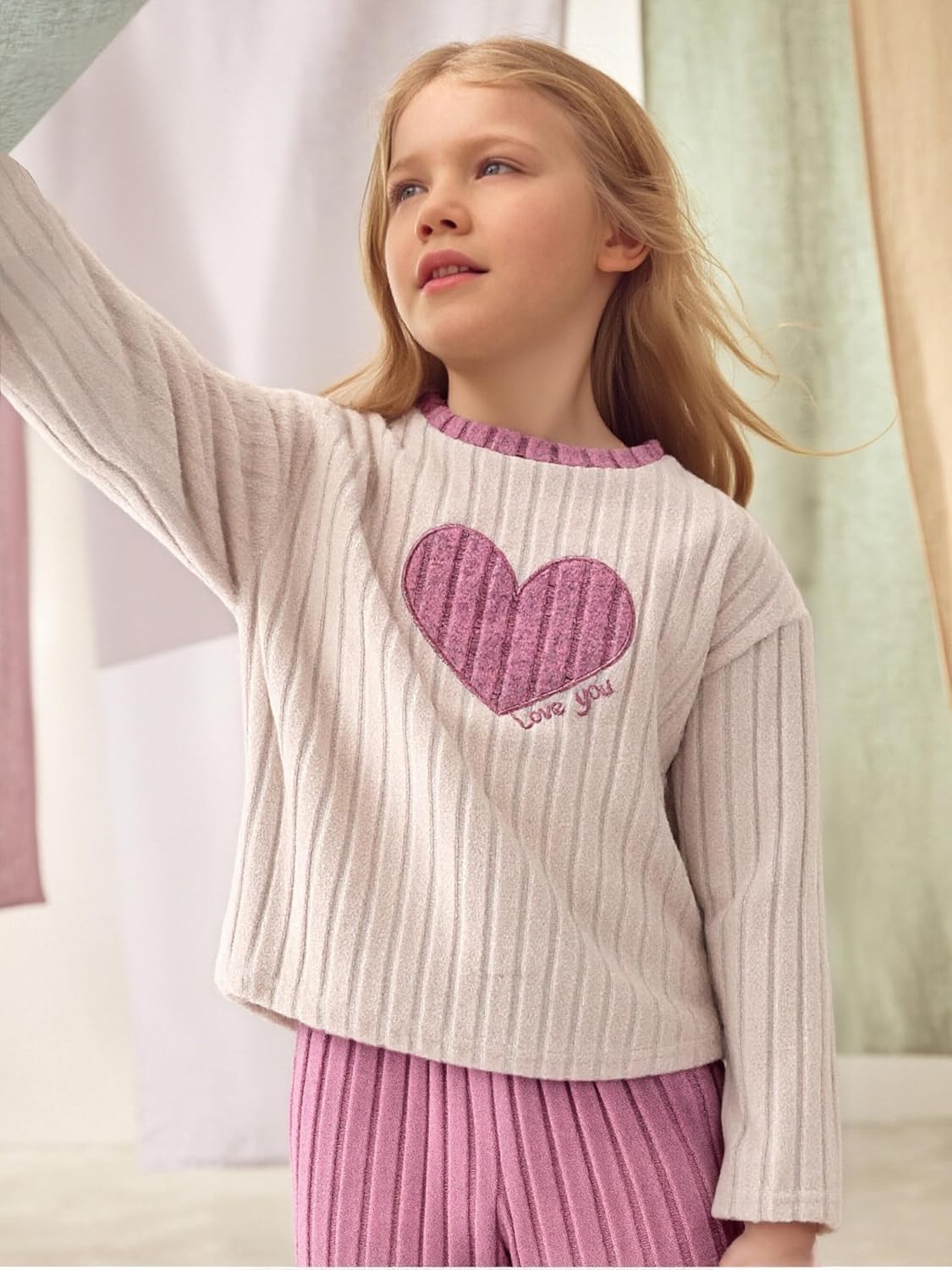 Kxuryueo Tween Girls Clothes Ribbed Knit Color Block Long Sleeve Shirt and Flare Pants Fall Outfits Size 6-12 - Image 2