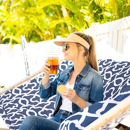 Miniatura 2 de SUNCREAT Hamaca para dos personas con soporte, capacidad de 475 libras, hamaca portátil para patio con barra separadora de madera dura, almohada