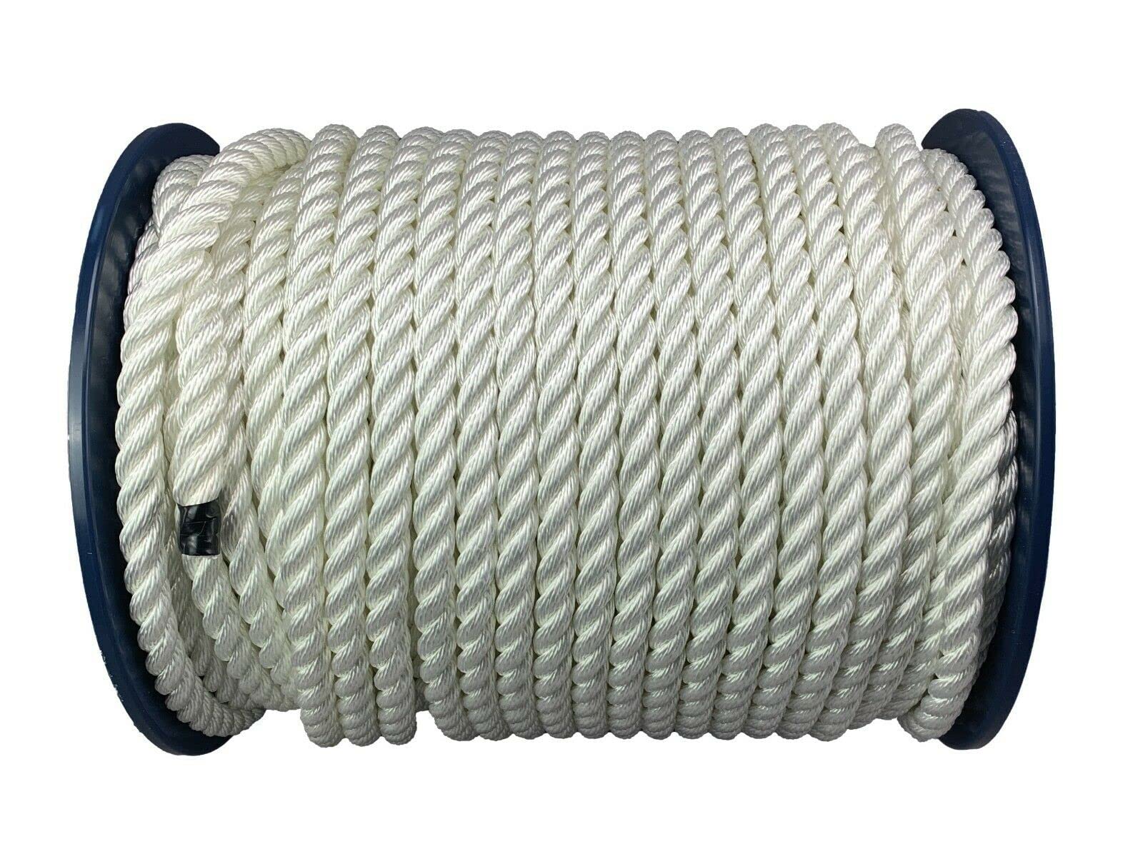 8mm White 3 Strand Polyester Rope x 100 Metre Reel Marine Boats Yachts Dockline - RopeServices UK