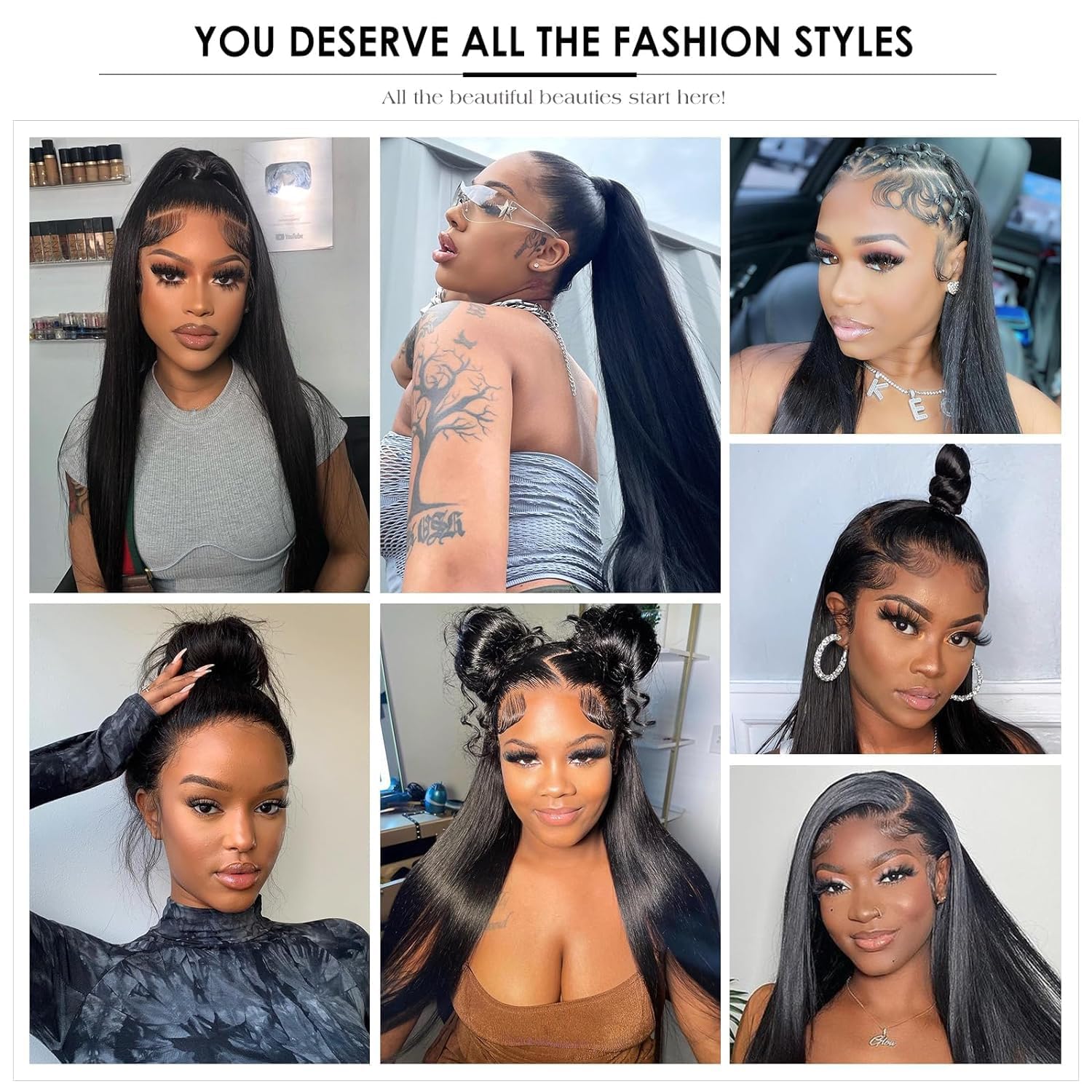 Hidden Strap 360 Skinlike HD Lace Front Wigs Human Hair Pre Plucked Pre Cut Lace, Snug Fit Invisible Strap 200 Density 360 Glueless Straight Lace Frontal Wigs with Drawstring For Black Women 24 Inch