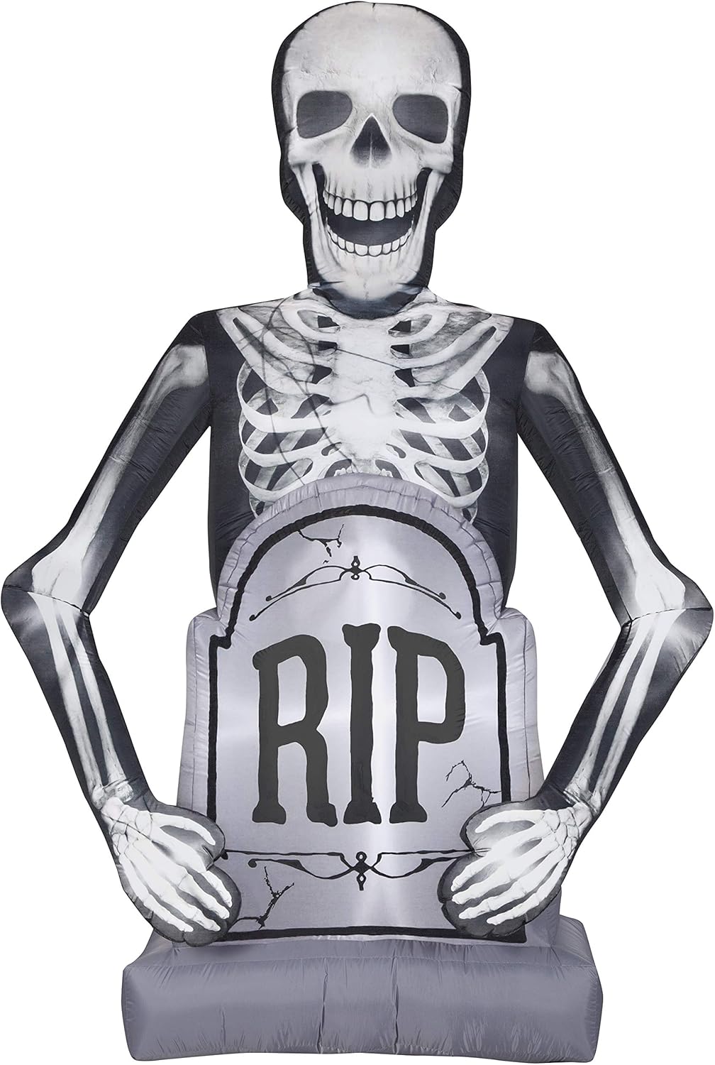 Gemmy Photorealistic Airblown Skeleton w/Tombstone Giant, 10 ft Tall, Multicolored