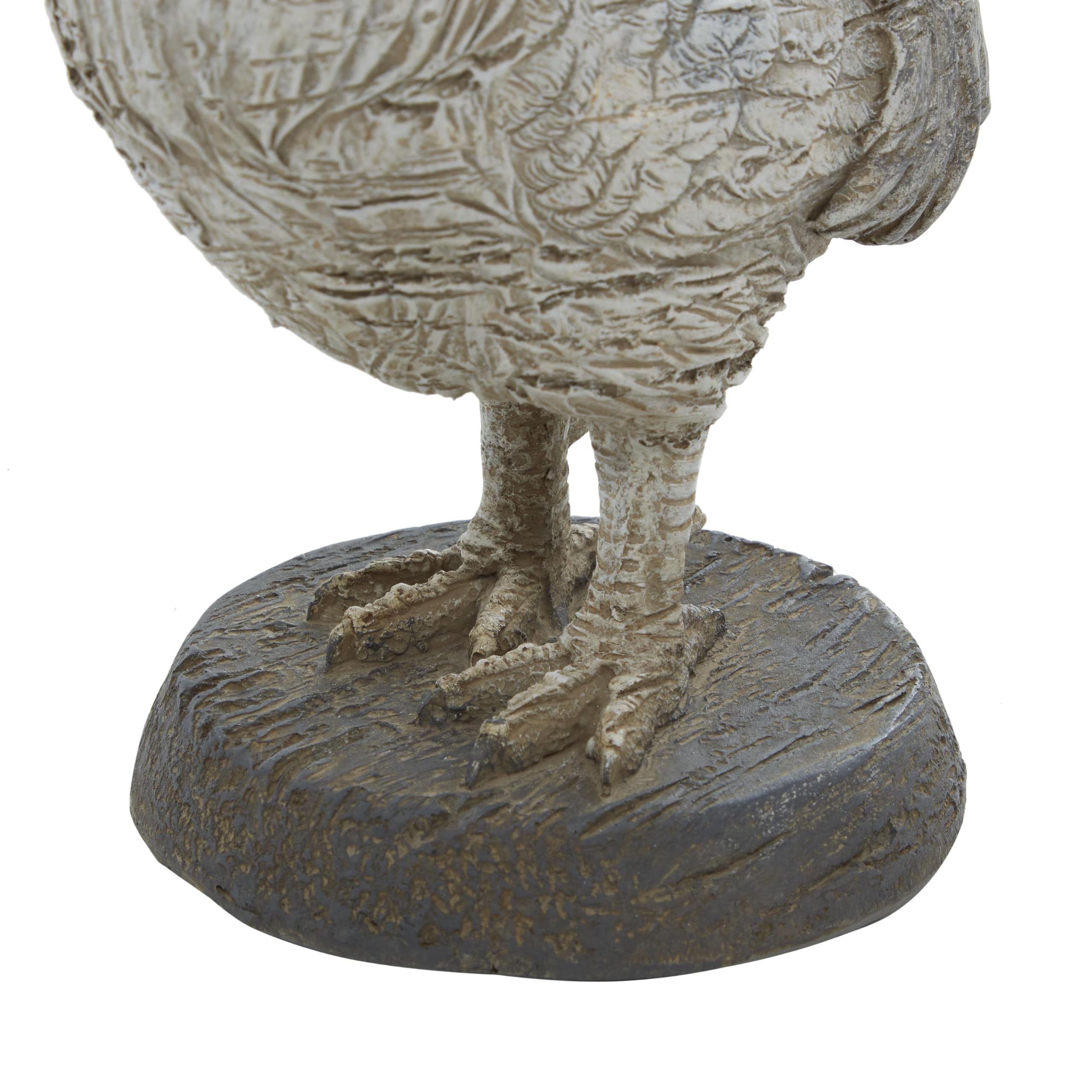 Deco 79 Çiftlik Evi Polystone Horoz Heykel, 8" x 5" x 12", Beyaz