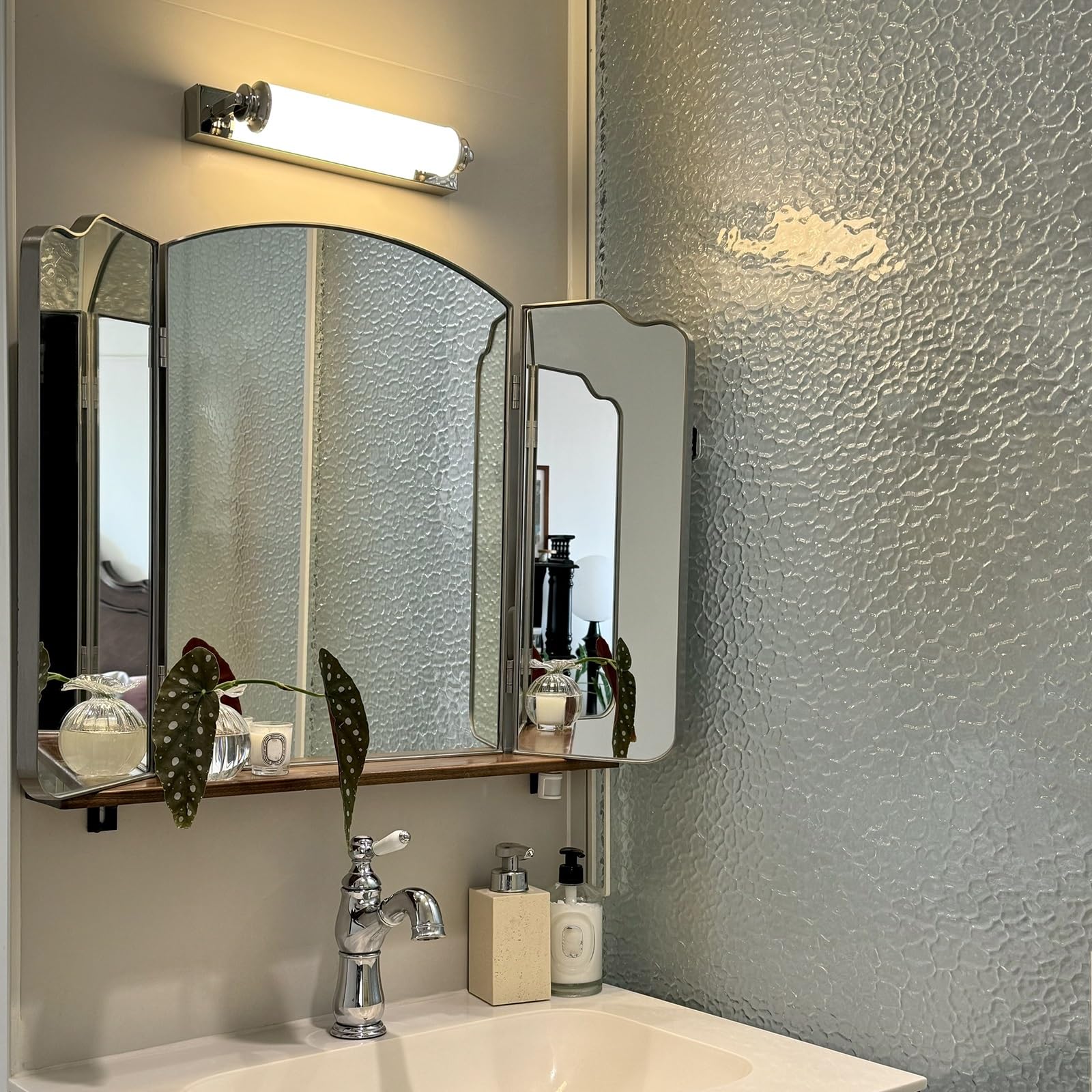 Amazon.com: Jcgly Vintage Vanity Mirror for Bathroom, Trifold