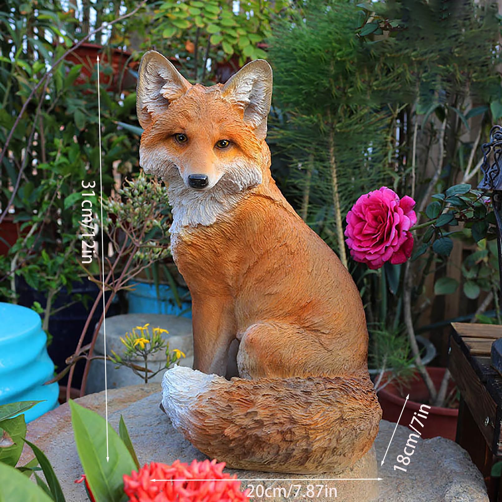 Figurines De Renard Miniatures En Résine, 2 Pièces, Ornements