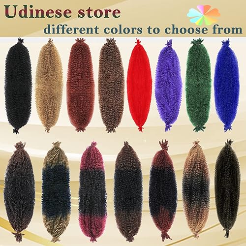 Miniatura 6 de 8 Paquetes de Cabello para Trenzas Marley Twist Pre-Estirado Cabello Afro Elástico Twist de 18 Pulgadas para Locs Suaves Cabello de Ganchillo