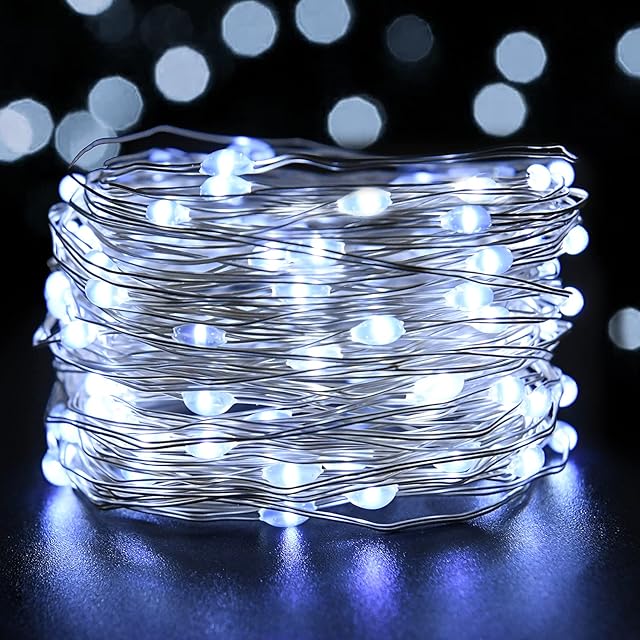 Fairy Lights Battery , aifulo 2 Pack 10m 100 LEDs Fairy Lights Battery Operated, Decorative String Lights for Indoor Garden Wedding Party Tree Home Bedroom Festival Decoration