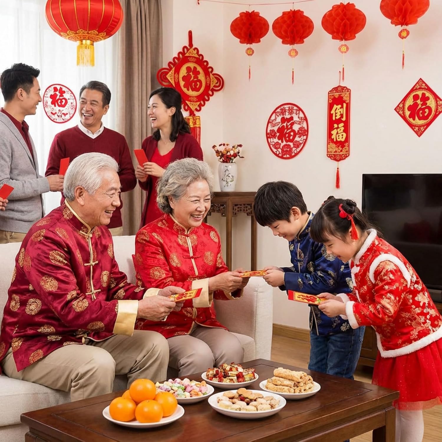 Epakh 240 Pieces Chinese Red Envelopes 2026 Chinese Lunar New Year Red Envelopes Lucky Money Pockets Hong Bao for Spring Festival Birthday Wedding(Fresh Style)