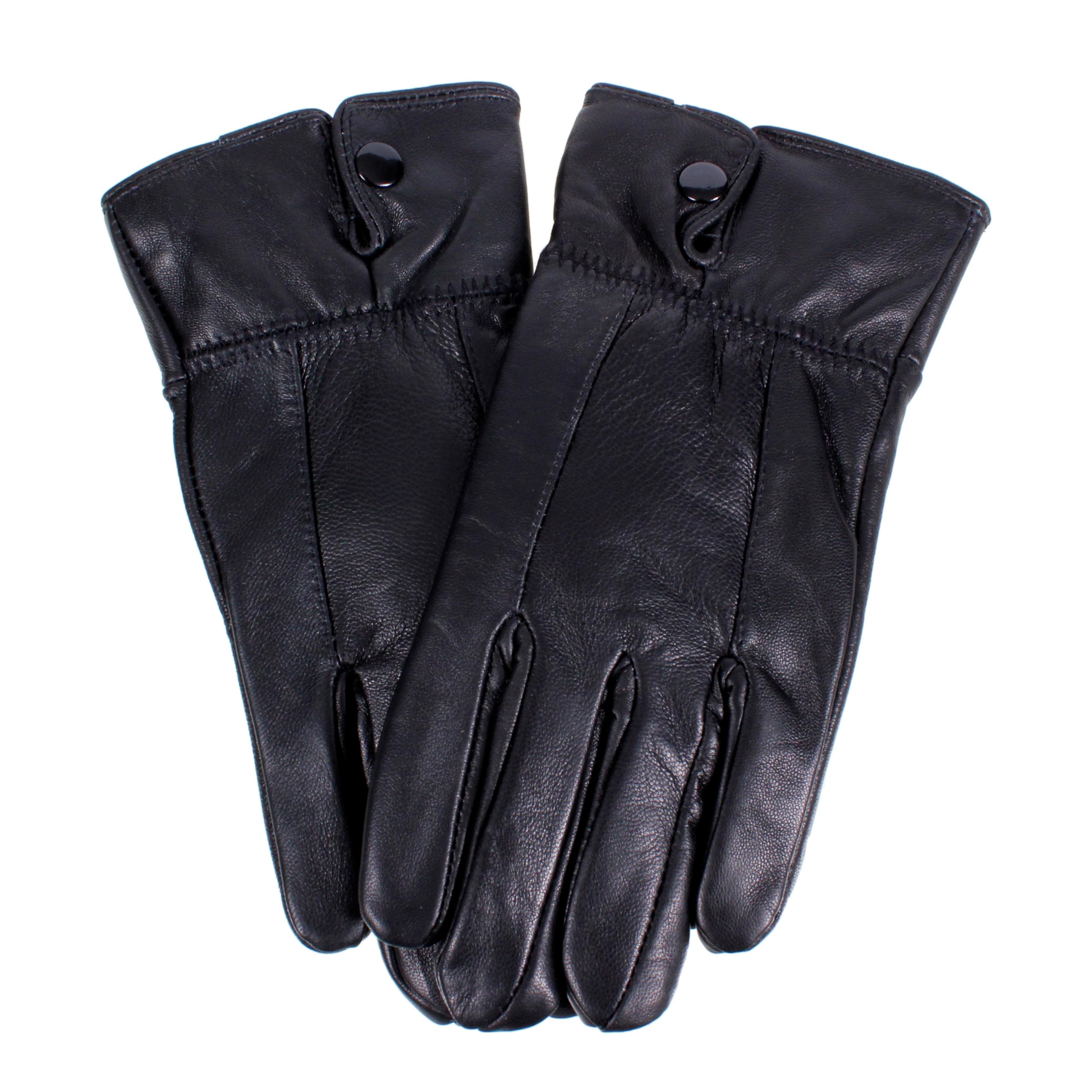 Ar Brand Est. 2021 Women's Black Premium Leather Gloves, Extra Soft Waterproof Winter Gloves, Warm Driving Gloves (, S/M)
