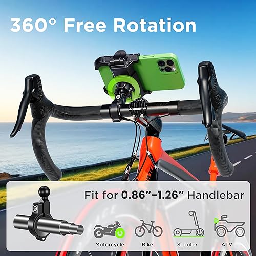 Miniatura 5 de Soporte de teléfono para bicicleta, sin bloqueo, para cámara, motocicleta, bloqueo rápido, rotación de 360, para iPhone 16 Pro Max para Samsung S25