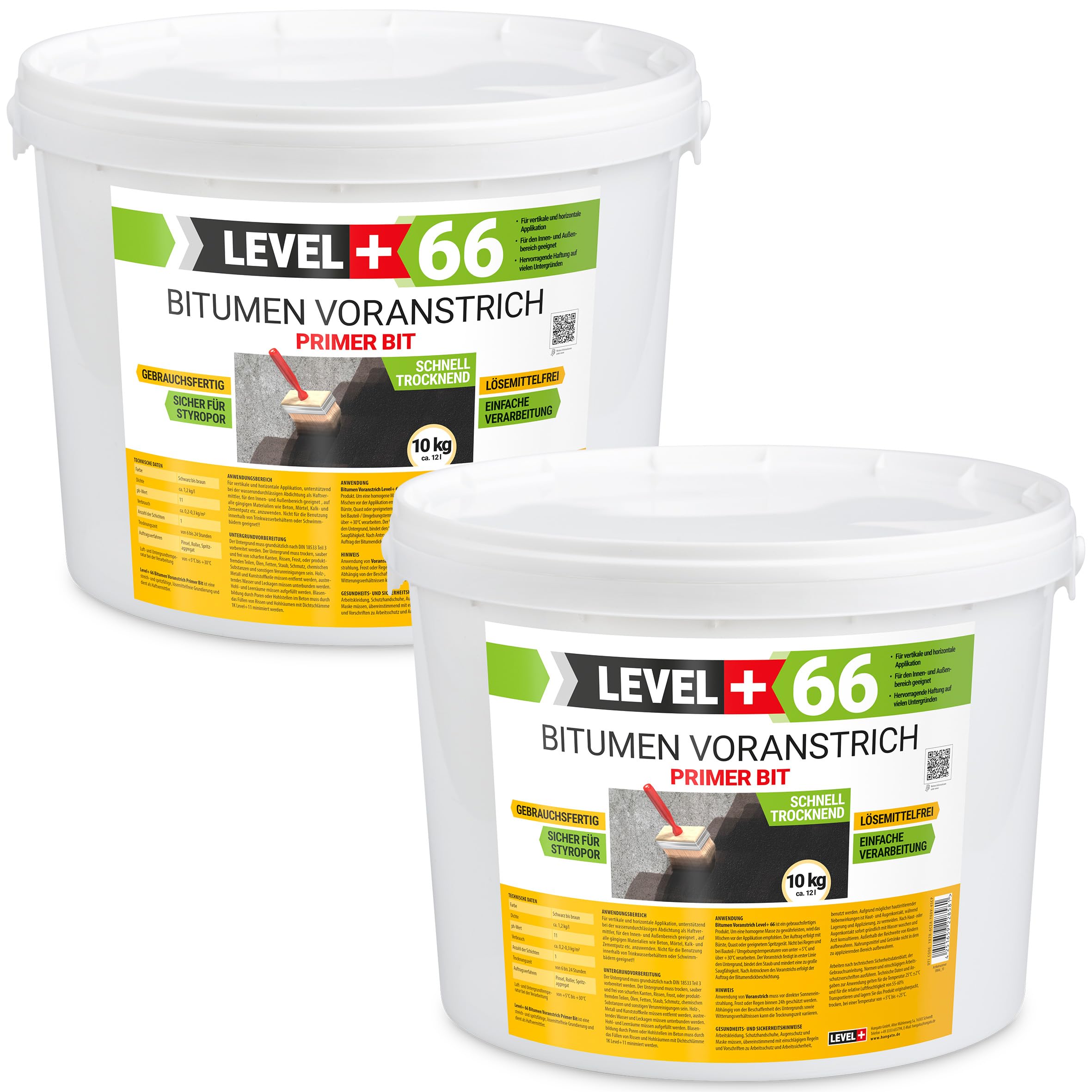 LEVEL+66 Bitumen-Voranstrich Haftgrund, gebrauchsfertig, 20 kg