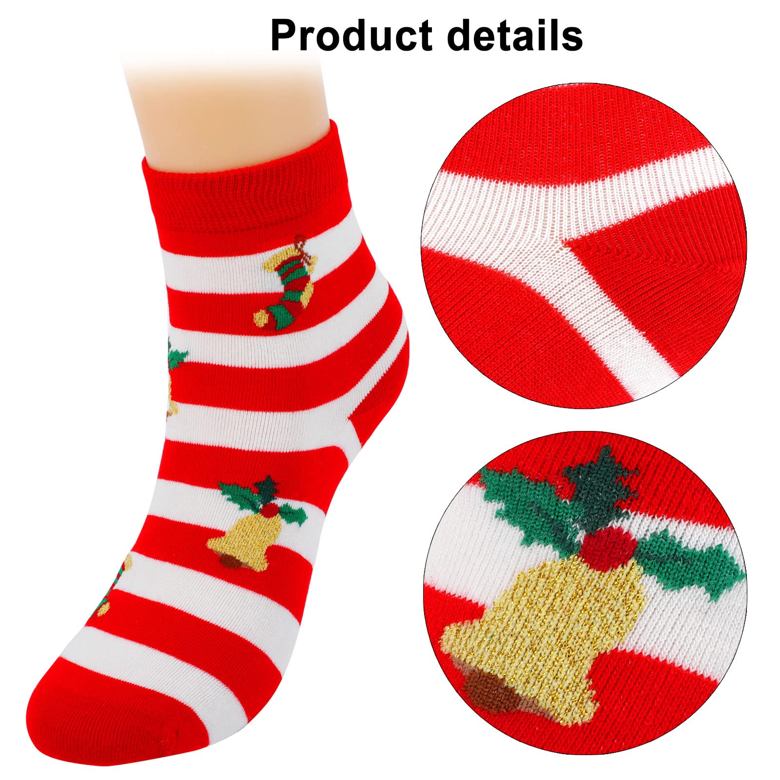 5 Paia Calzini Natalizi Pelosi - Calze Invernali Antiscivolo Per Donna, Taglia 36-42, Regalo Ideale