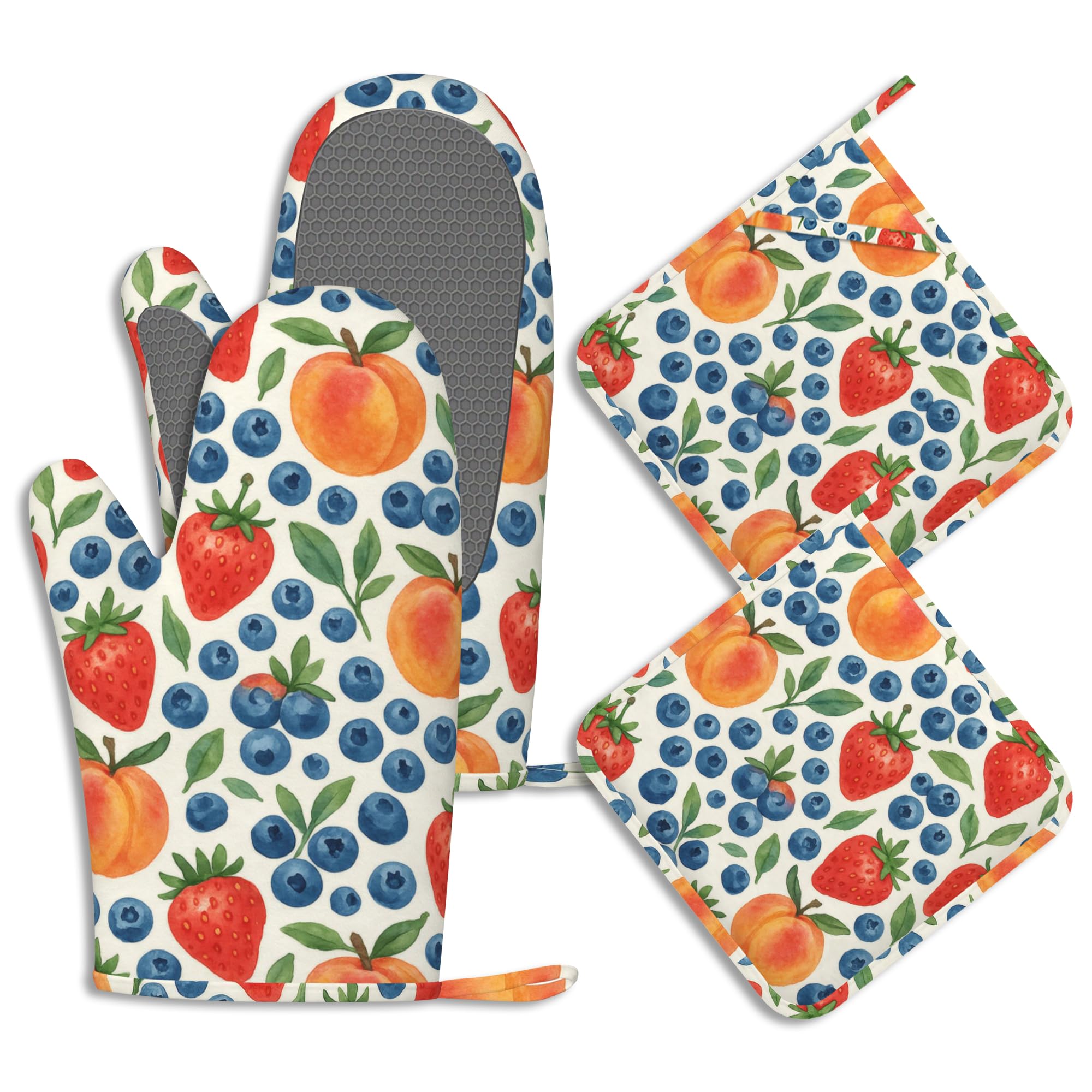 Gants de cuisine en silicone de qualité supérieure pour une protection thermique optimale x4