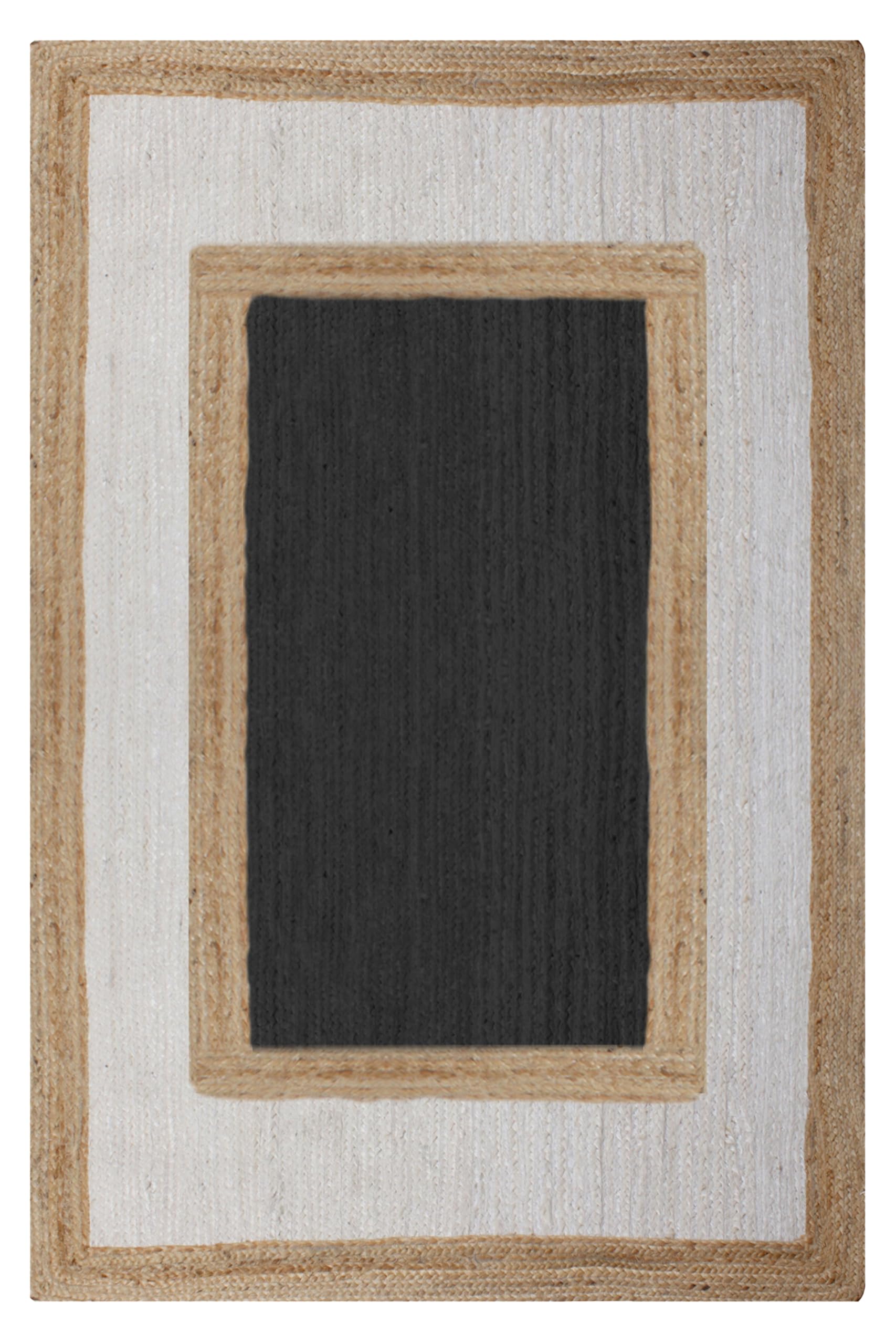Kilim dywan z juty, chodnik, beżowy, czarny, ręcznie tkany, zaprojektowany dywan, przyjazne dla środowiska, do dużych chodników, salonu, przedpokoju, chodnik, galeria, chodnik 5 x 45 cm