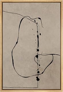 SIGNWIN Framed Canvas Print Wall Art Post-Modern Grunge Paint Strokes Abstract Shape Illustrations Minimalism Decorative Boho Multicolor Retro for Living Room, Bedroom, Office - 24"x36" Natural