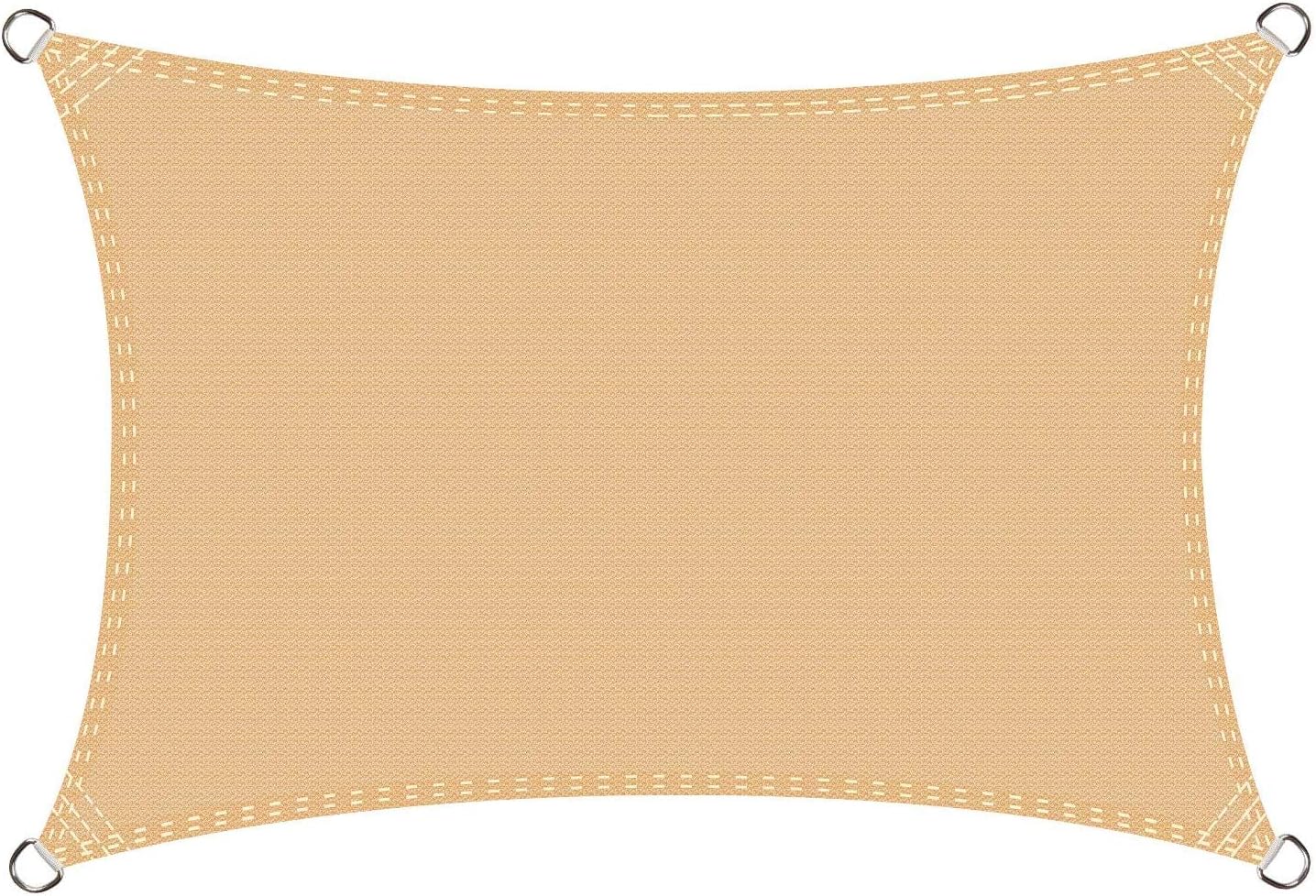 Cool Area Sun Shade Sail 3.5x5m Rectangle, HDPE UV Block Patio Canopy in Color Sand