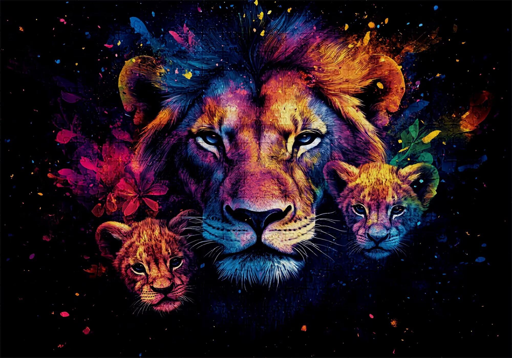 Puzzle 3000 elementów abstrakcyjne puzzle dla dorosłych lew 122 x 81 cm unikalne rzemiosło klasyczne 3D drewniana układanka do rodzinnych gier biznesowych, układanka zrób to sam do dekoracji ścian