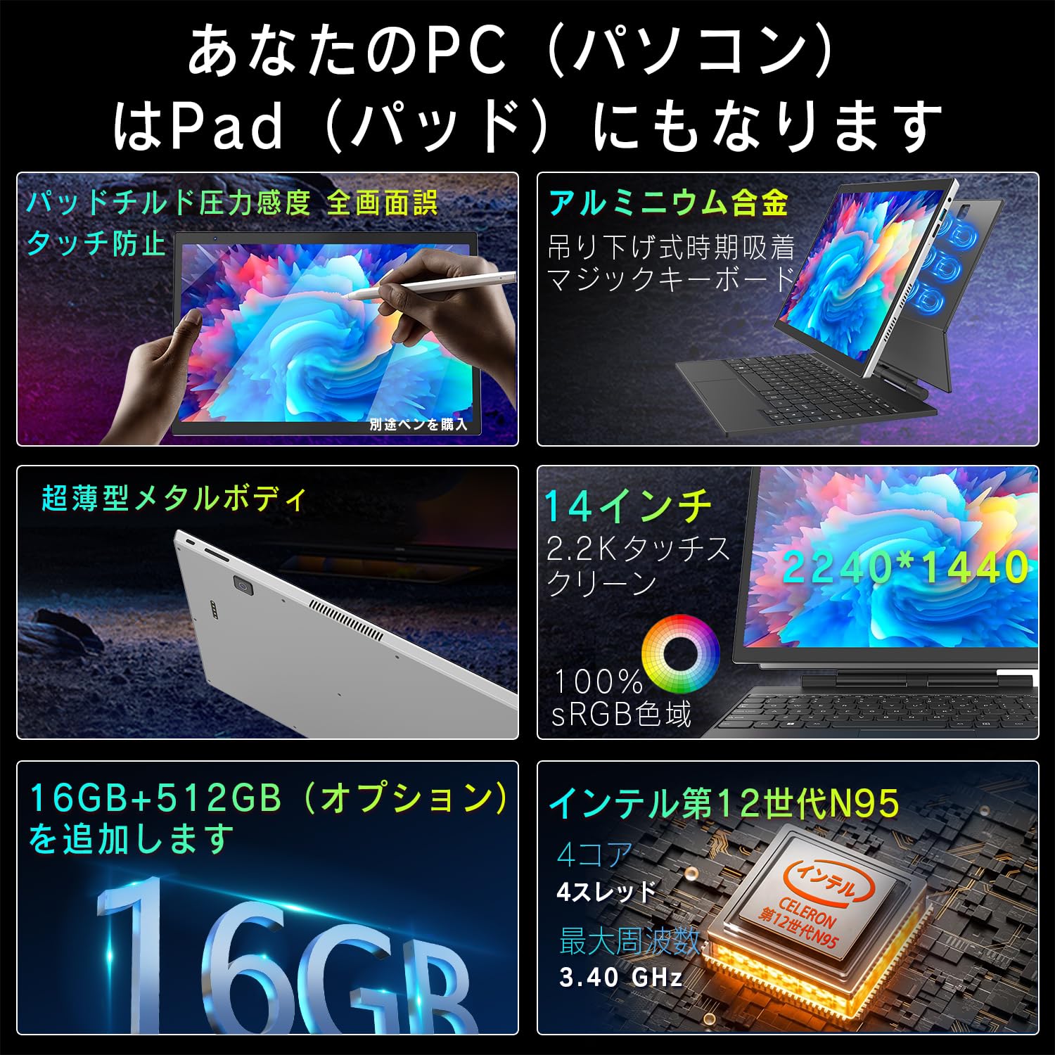Amazon.co.jp: Dobios タブレットpc 第12世代インテル N95 