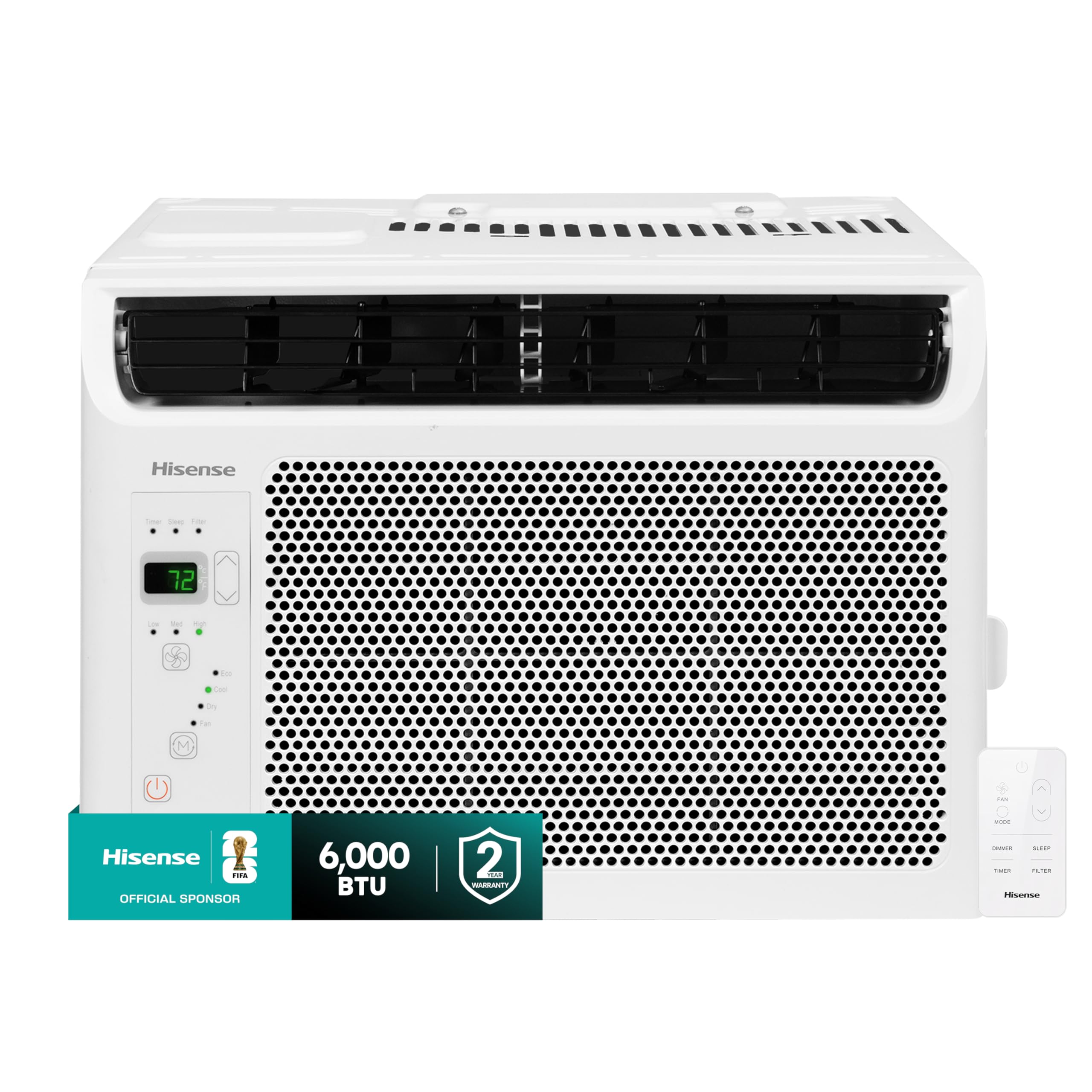 (As is) Hisense 6,000 BTU Window Air Conditioner, Easy Installation,Ultra Quiet, Easy-to-install Window Kit Included, 2 Years Warranty