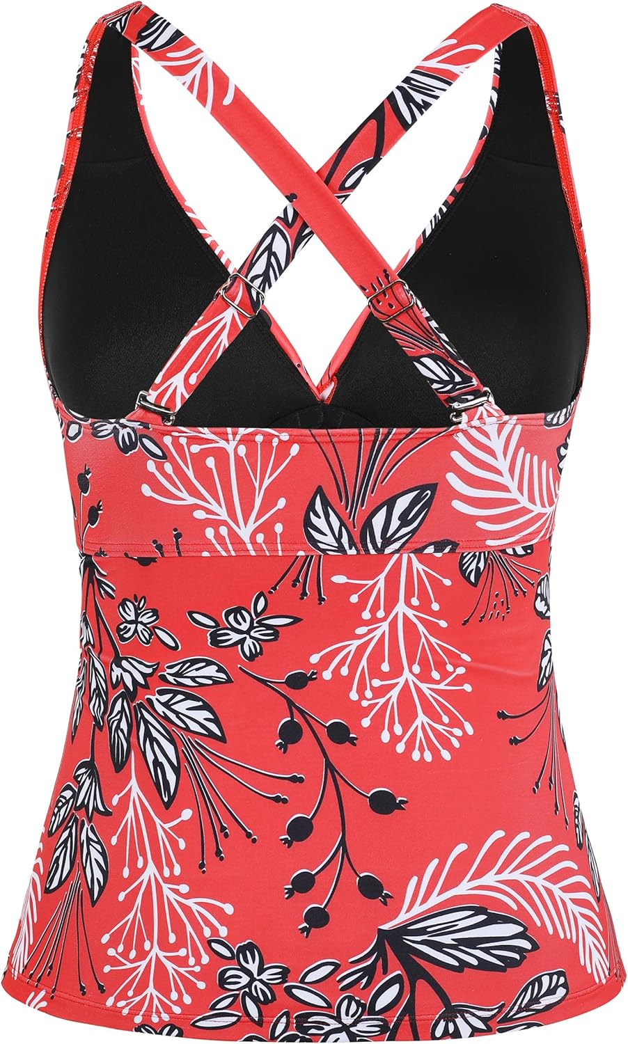 Firpearl Women Underwire Tankini Top Only Twist V Neck Swimsuits for Big Busted Ruched Tummy Control Bathing Suits Top - Image 5