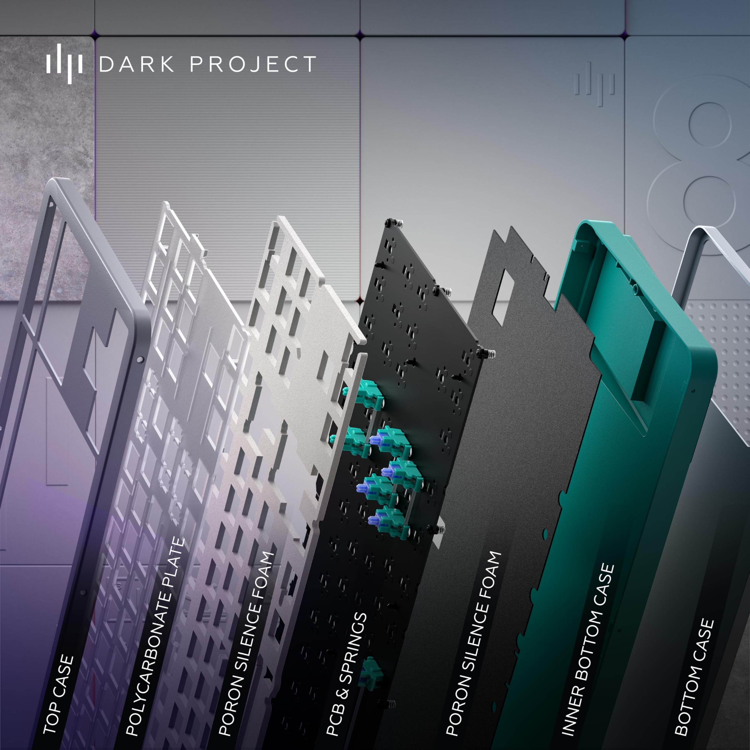 Klawiatura mechaniczna Dark Project ALU87A Daylight TKL G3MS Zircon RGB