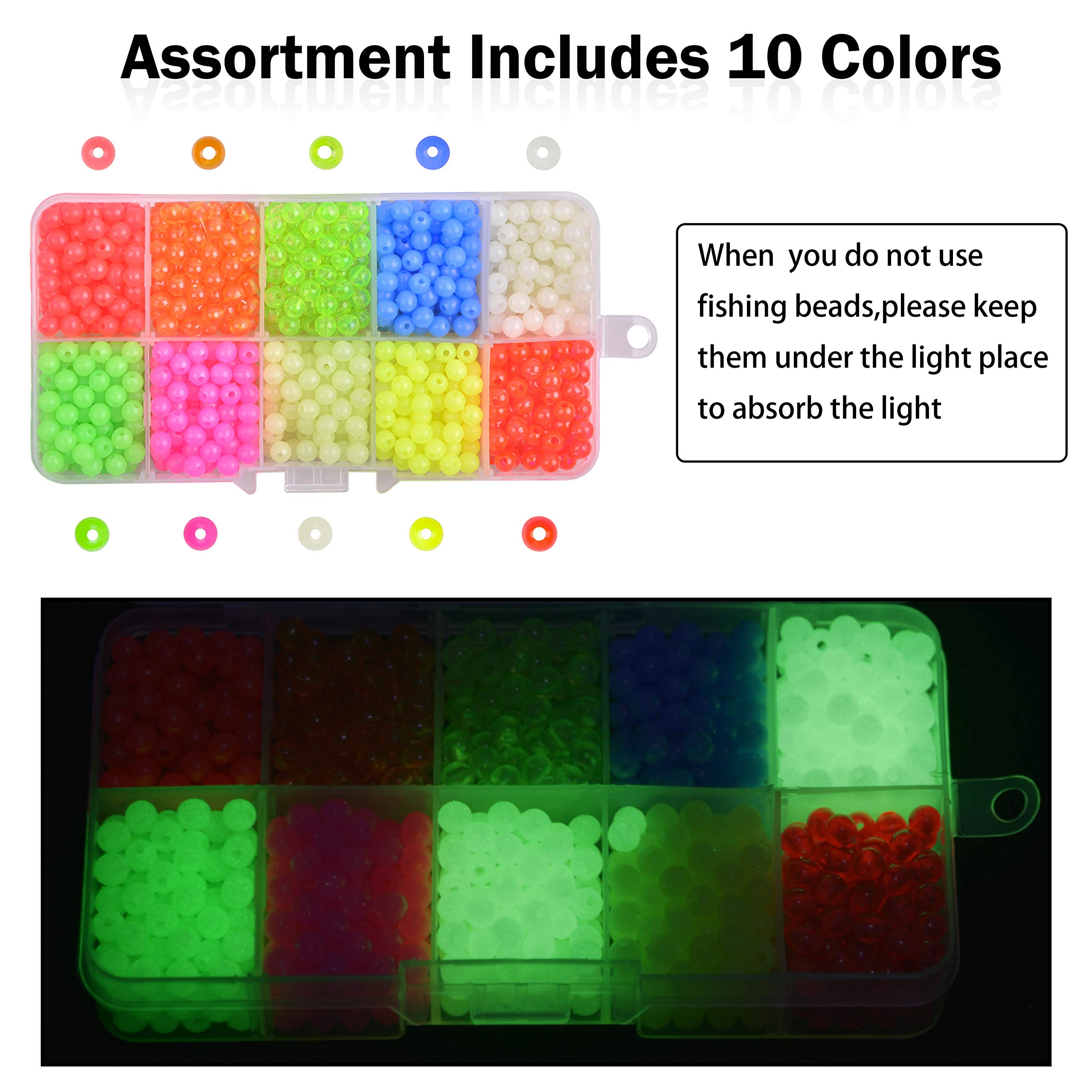 1000pcs Luminous Glow Fishing Beads – Fluorescent Tackle Beads For Night Fishing, Lake & Sea Fishing - View #8