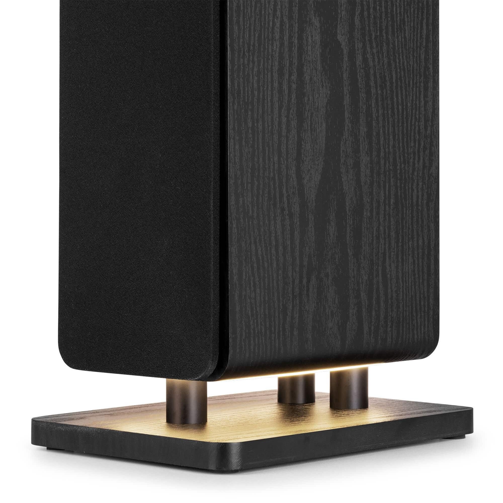 Audizio Arco – Altoparlante attivo con Bluetooth 5.4 – 160 Watt, impianto musicale e sistema audio home cinema, luce LED – USB, AUX, Optical, con telecomando – TWS – Nero