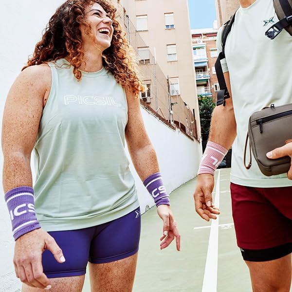 PICSIL - Muñequeras Deportivas de Algodón | Absorbentes y Transpirables | Ideales para Gym, Running y Tenis | Uso con Calleras | Diseño Unisex - 5