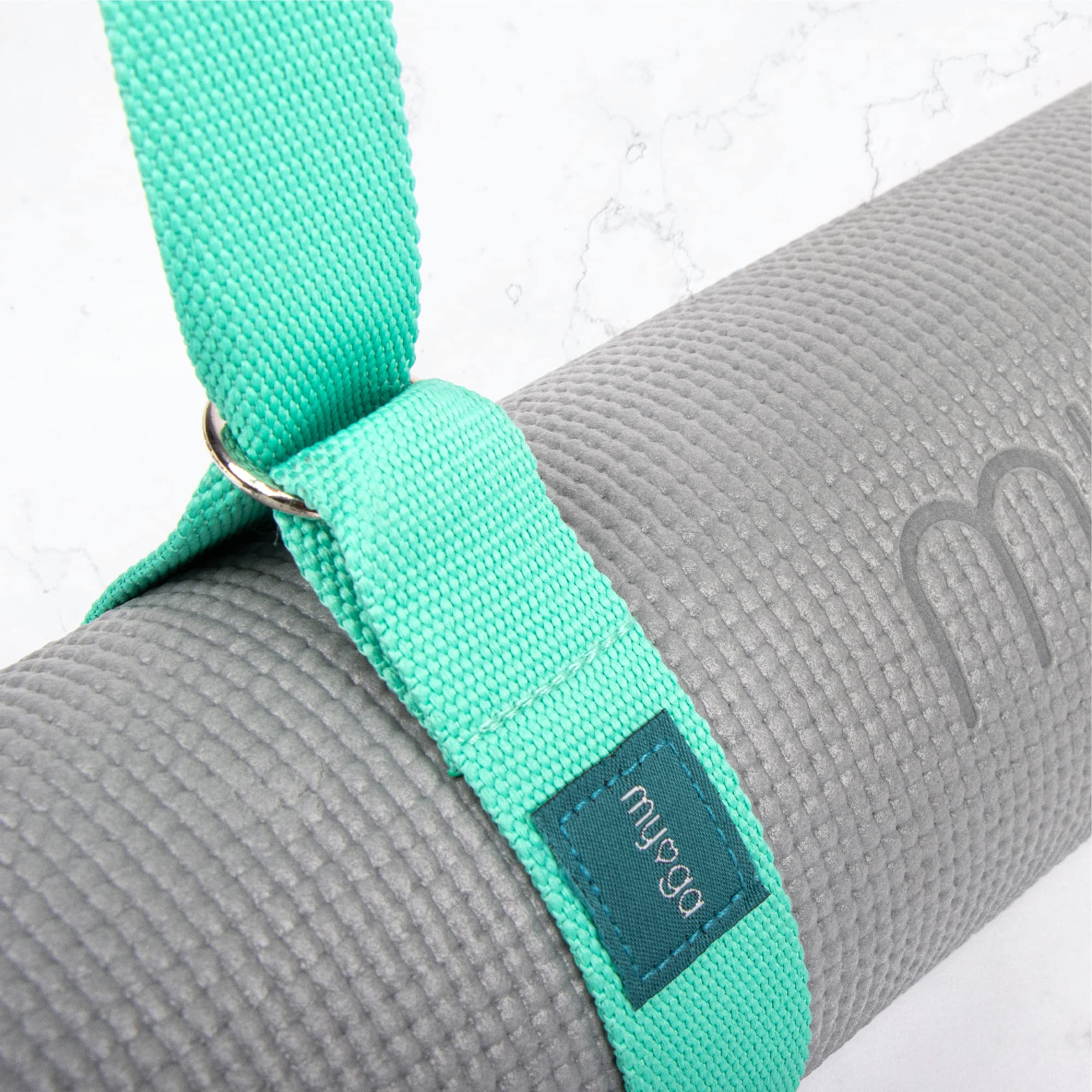 Myga Cintura Yoga 2 In 1 Regolabile Turchese Taglia M, Antiscivolo Con Anello In Metallo