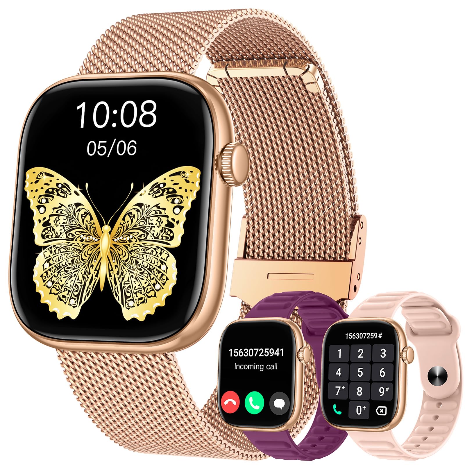 Smartwatch Voor Heren Dames, 1,43 Inch Touchscreen Fitnesssmartwatch Bluetooth Oproepen Fitnessactiviteitstracker Sporthorloge