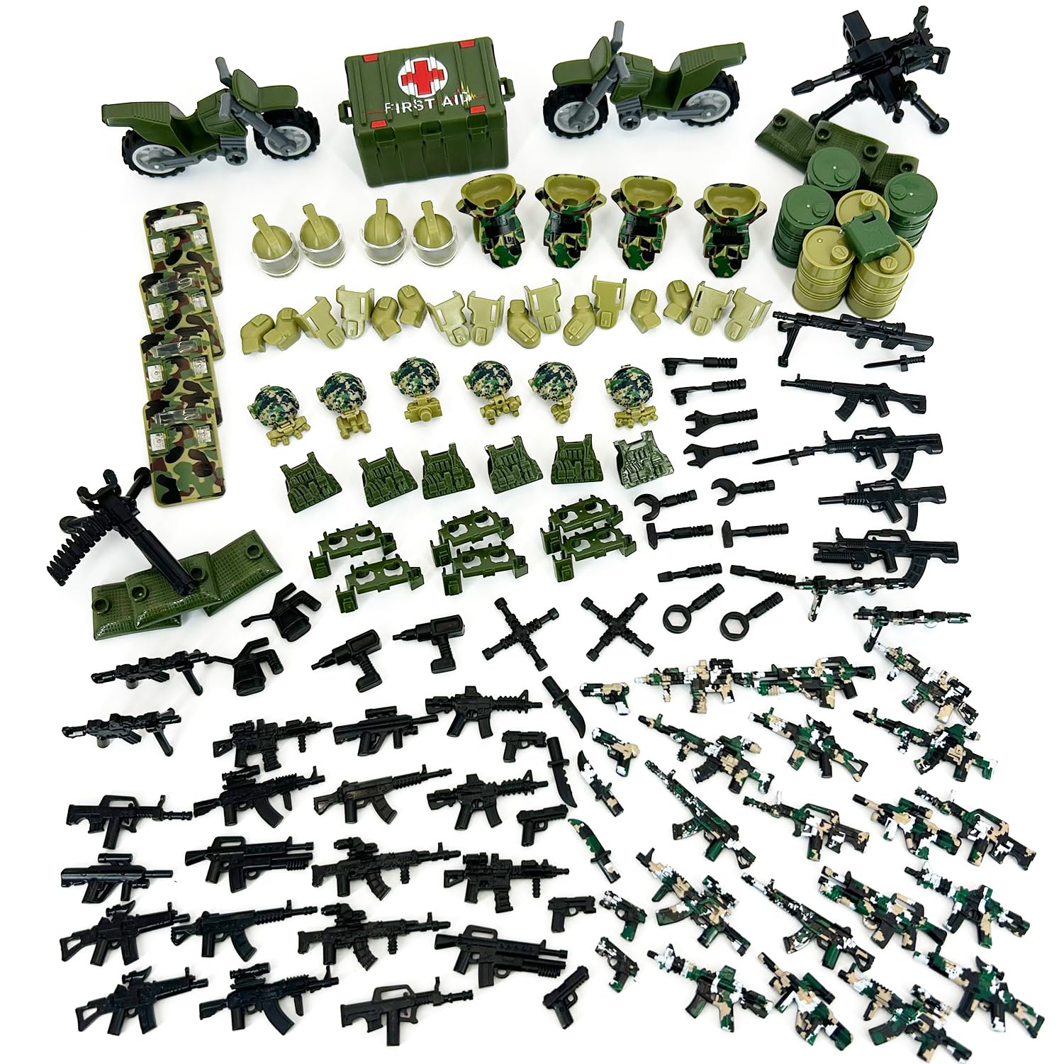 WangCow 168pc Military Weapon Pack Mini Figure Accessories ABS Building Blocks