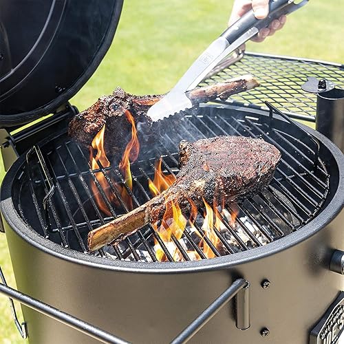 Miniatura 8 de Char-Broil Oklahoma Joes Bronco - Ahumador de tambor de barril con acero recubierto de porcelana, canal de entrada de aire y superficie de cocción