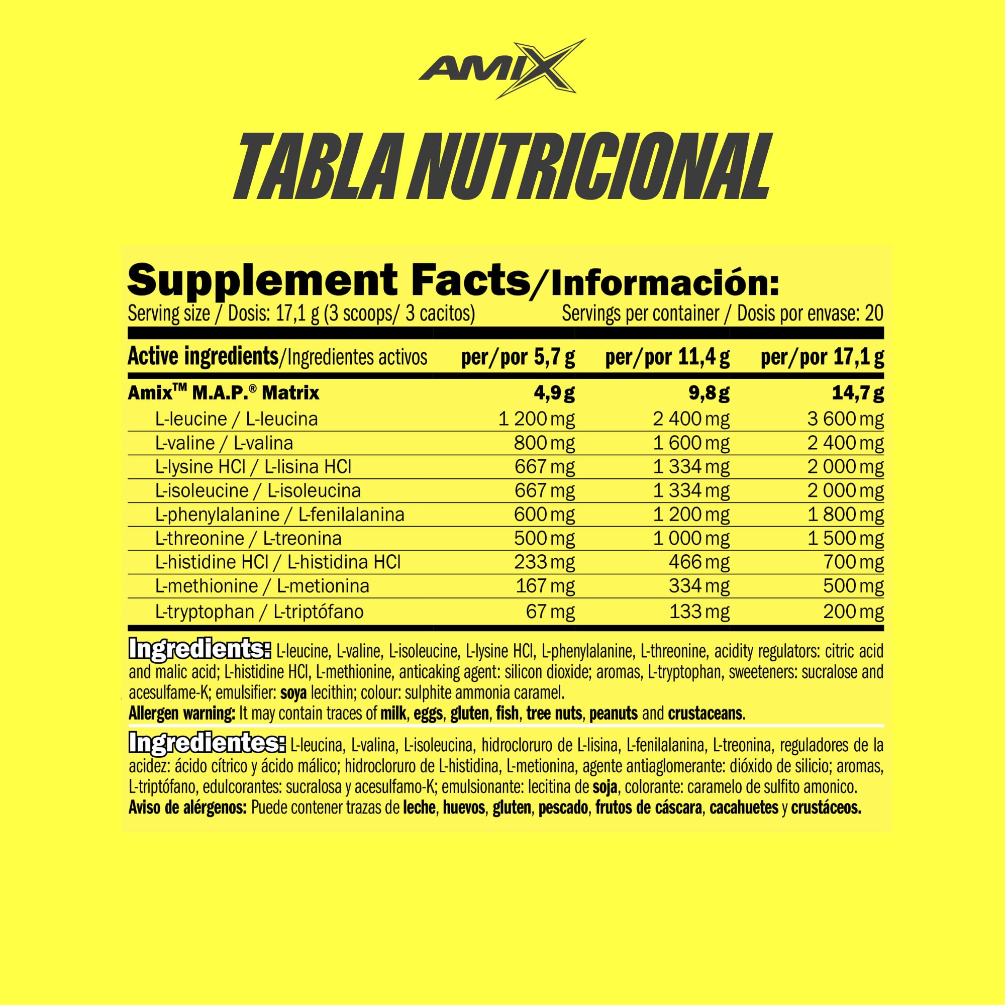 AMIX - Aminoácido en Polvo Muscle Amino Power - Suplemento Alimenticio que Aumenta la Fuerza y la Resistencia Muscular - Sabor Frutas del Bosque - 344 g