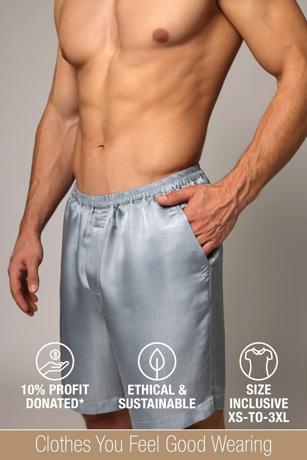 Tara Sartoria Luxury Artisan Silk Boxer Shorts For Men, 27mm Washable Natural Silk - Image 3