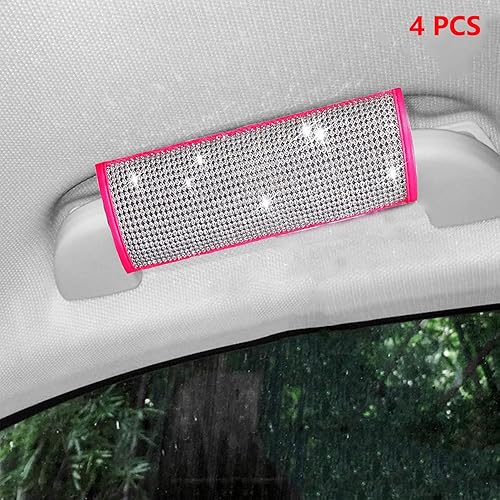 Miniatura 2 de 4 fundas para manija de puerta de automóvil con diamantes de imitación, de cuero con diamantes de imitación, accesorios de automóvil, ajuste