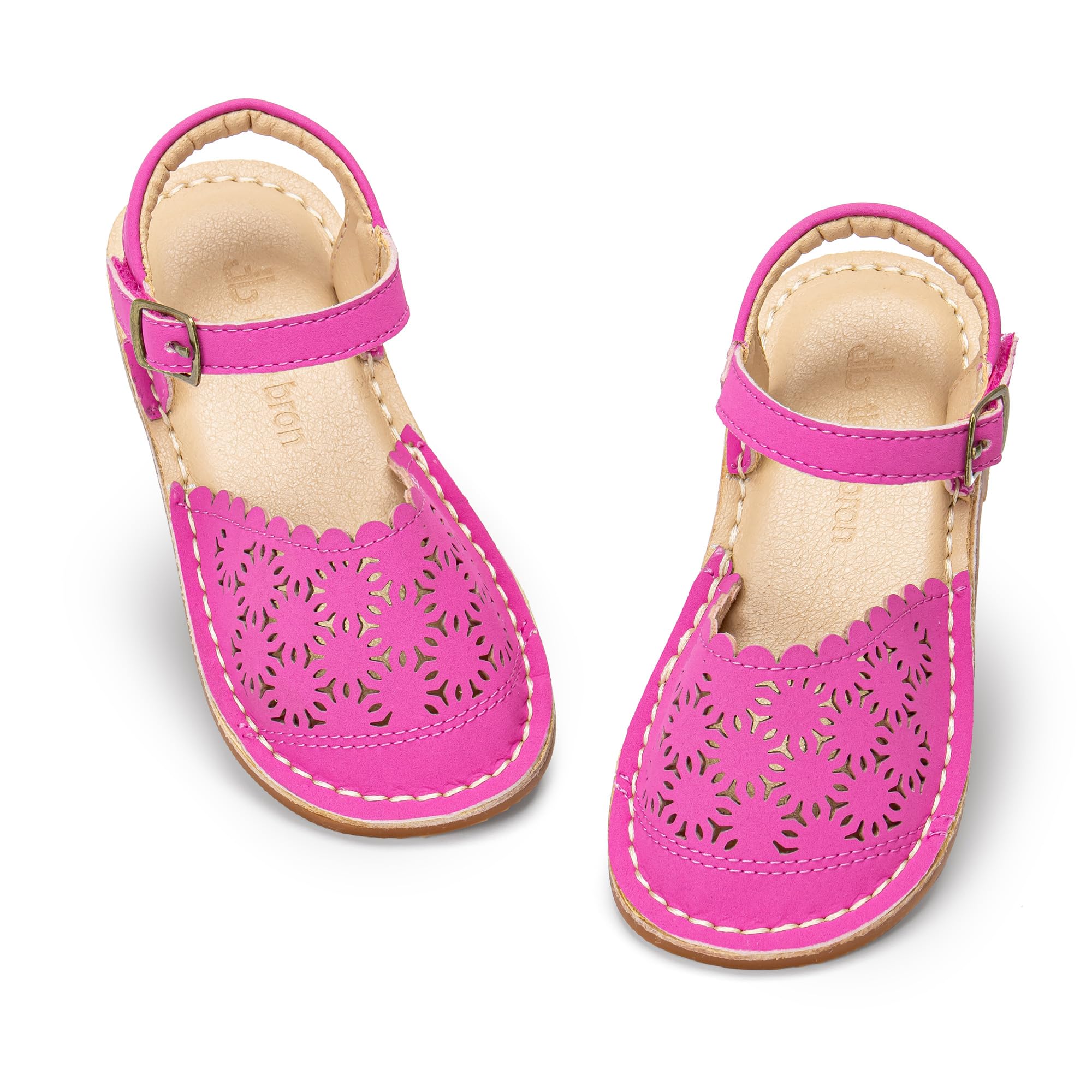THEE BRON Toddler Floral Cutout Closed Toe Sandals for Girls Breathable Summer Shoes