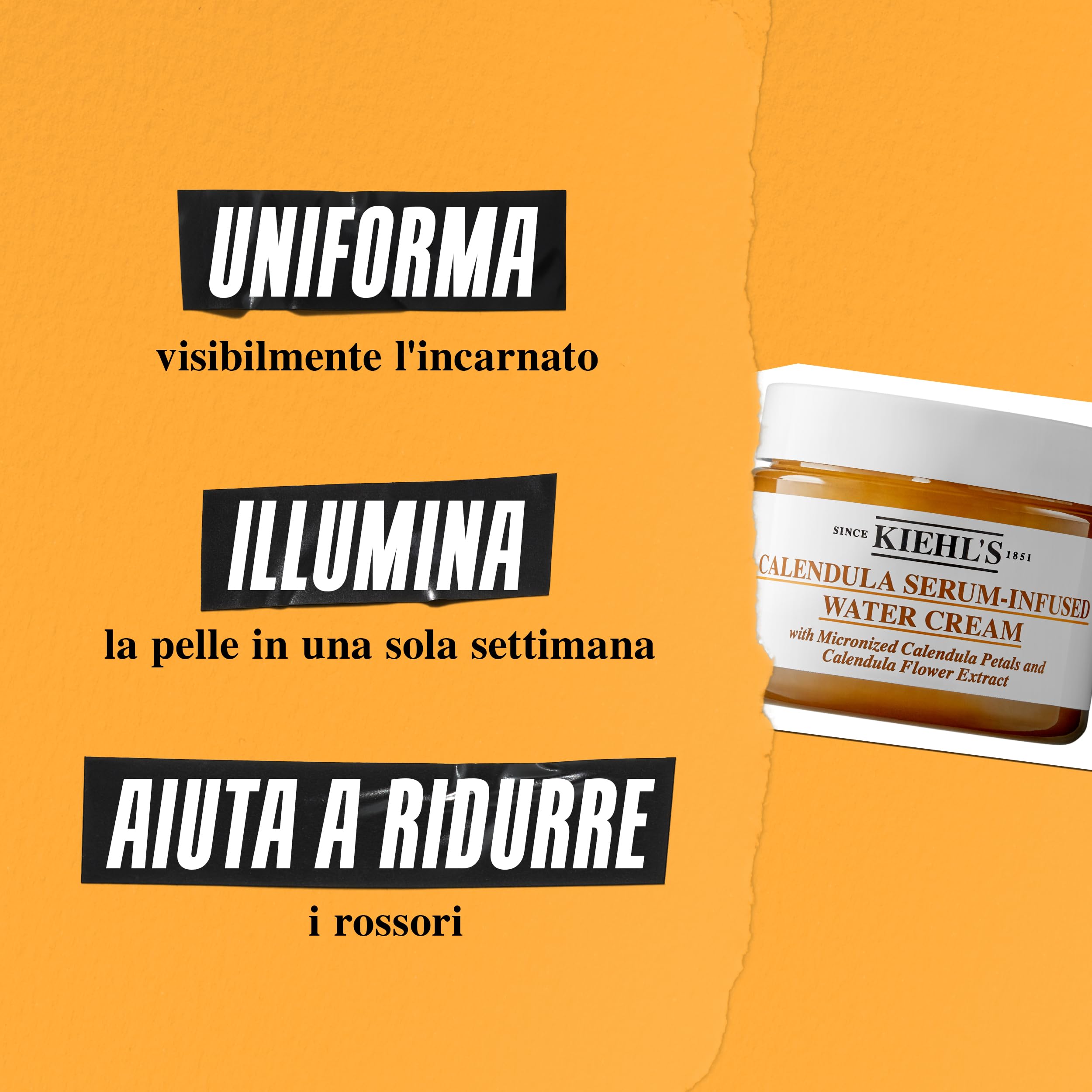 KIEHL'S Calendula Serum-Infused Water Cream, Crema Viso Idratante, Per Tutti i Tipi di Pelle, Azione Lenitiva, Pelle Morbida e Luminosa, Con Siero di Calendula, 50 ml