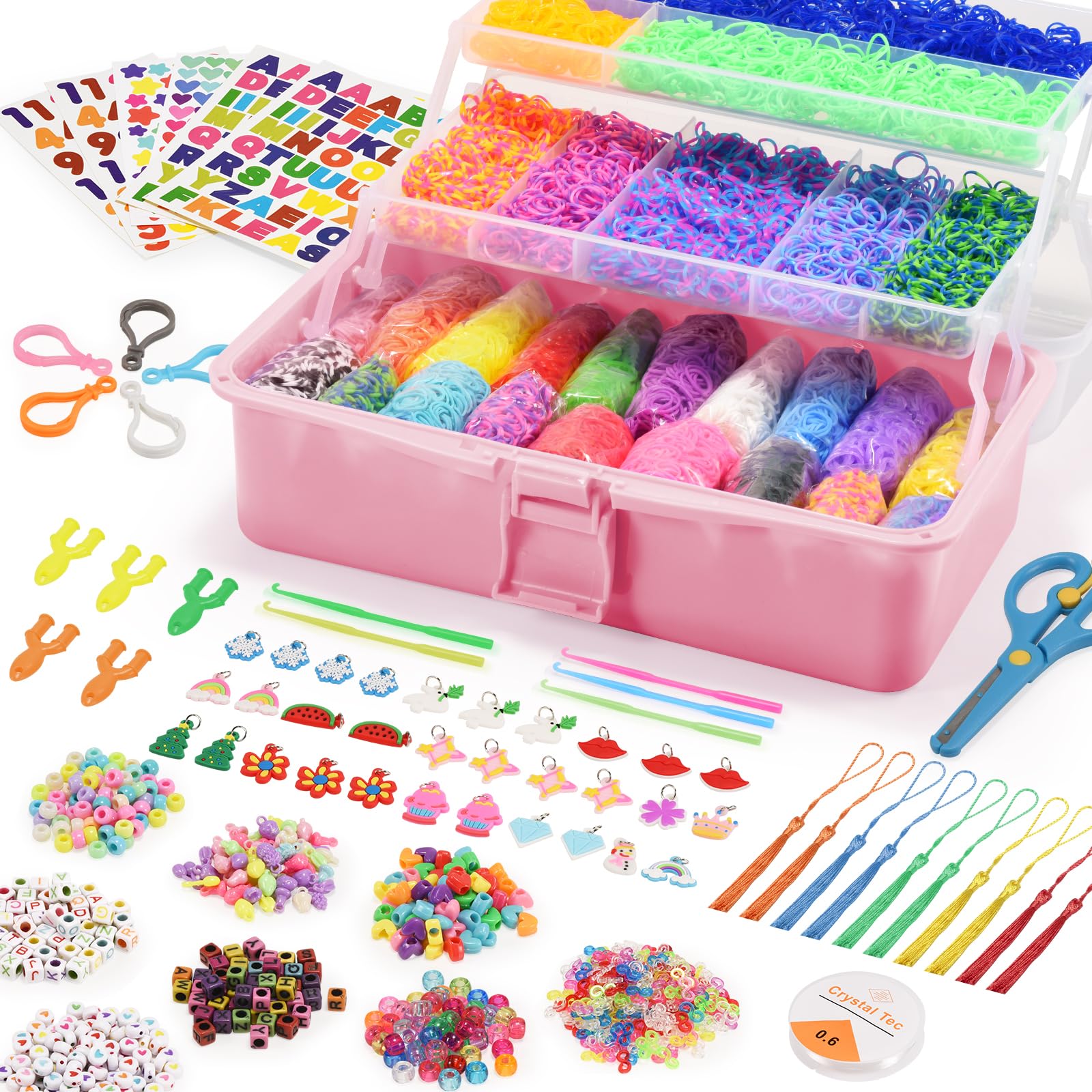 Elastique Bracelet Kit, 16000+ Élastique Loom Bands pour Enfant, Métier Elastique Bracelet Kit, 16000+ Élastique Loom Bands pour Enfant, Métier