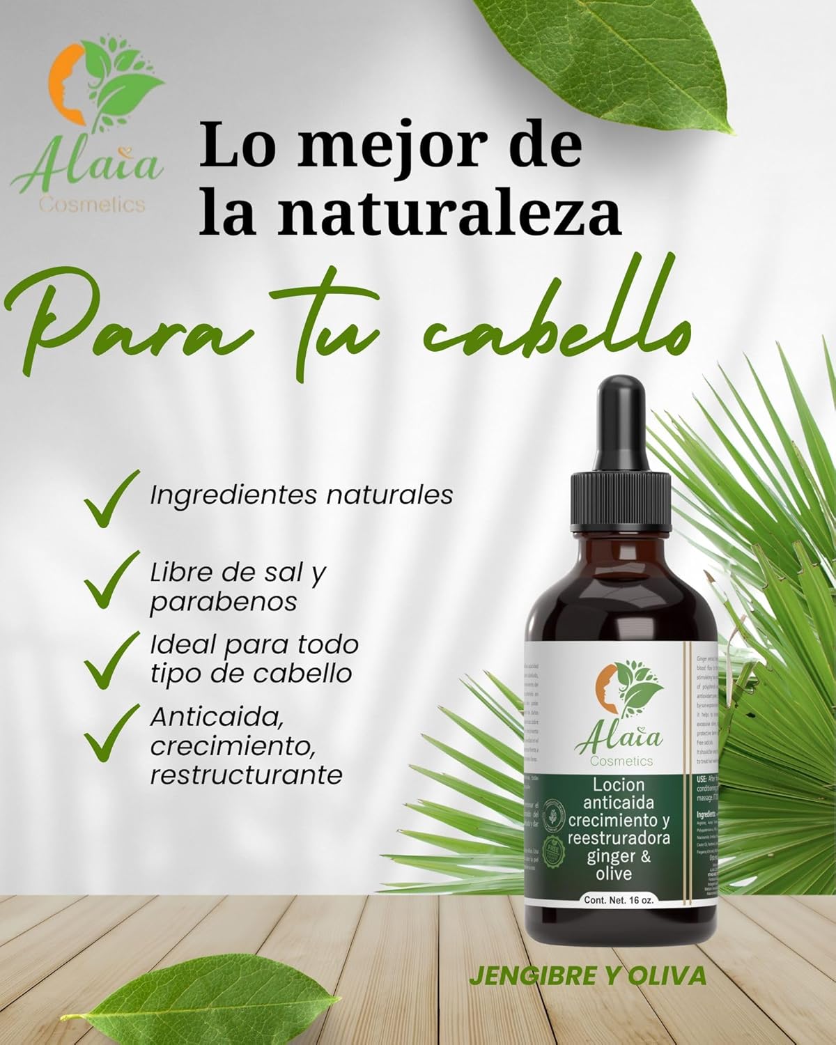 Corp - Advanced Hair Growth Stimulator. Ginger and Olive Dropper. Restores the hair follicle and prevents hair loss, provides natural shine, firmness and softness to the scalp. 4oz