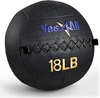 Vista 3 de Yes4All Bola de pared, bola de arena de hierro con peso de cuero suave para ejercicio multifuncional dinámico, 6 libras - 30 libras