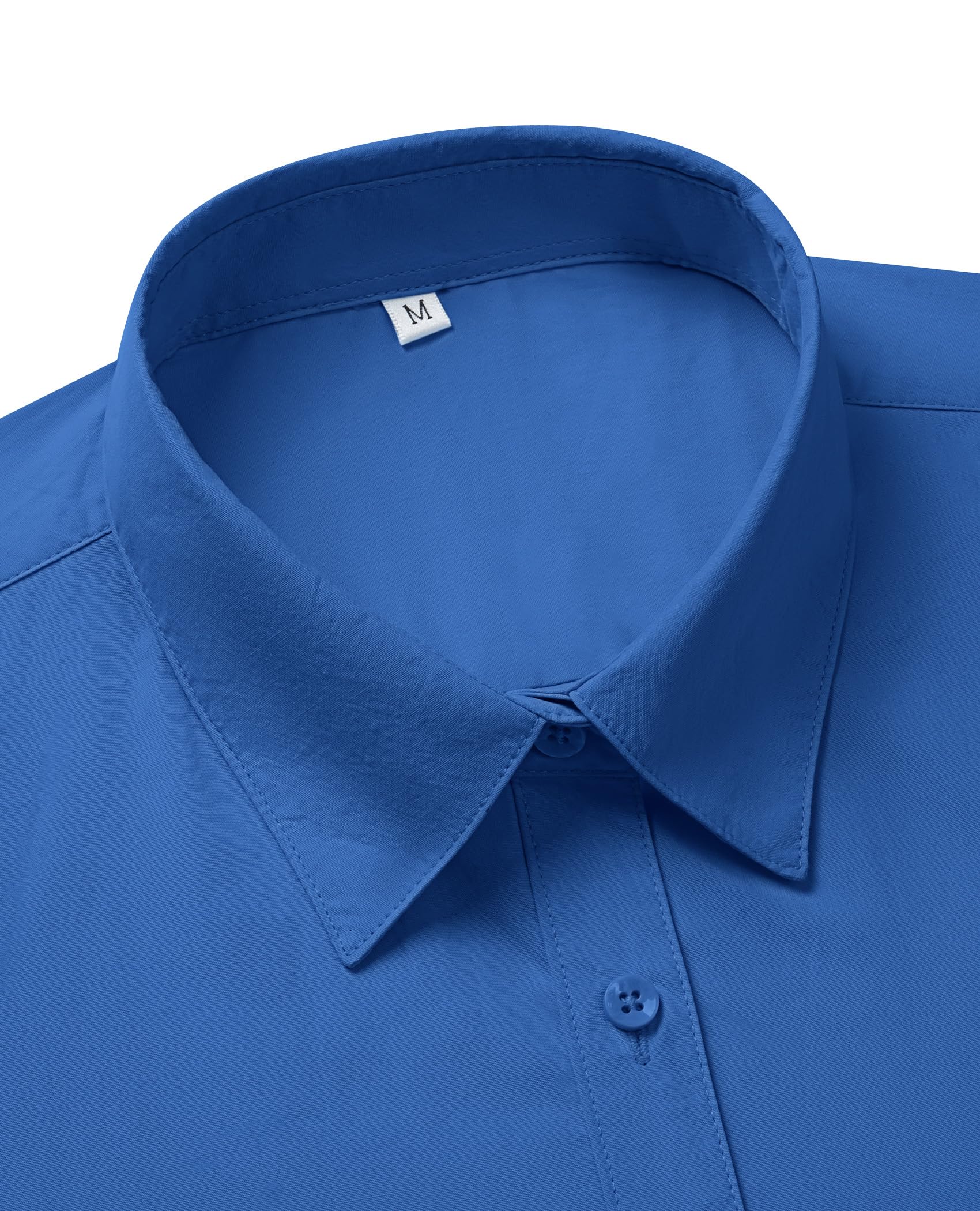 siliteelon Dress Shirts for Women Short Sleeve Cotton Button Down Shirt Basic Button Up Shirt Collared Shirts Work Shirt