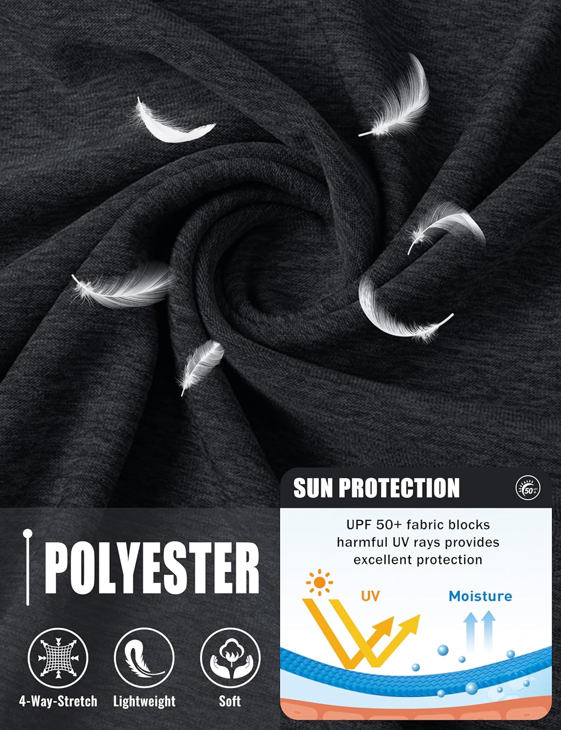 MAGCOMSEN Men's Long Sleeve Shirt Quick Dry UPF 50+ Sun Protection Lightweight T-Shirt Athletic Workout Fishing Tee - Image 4